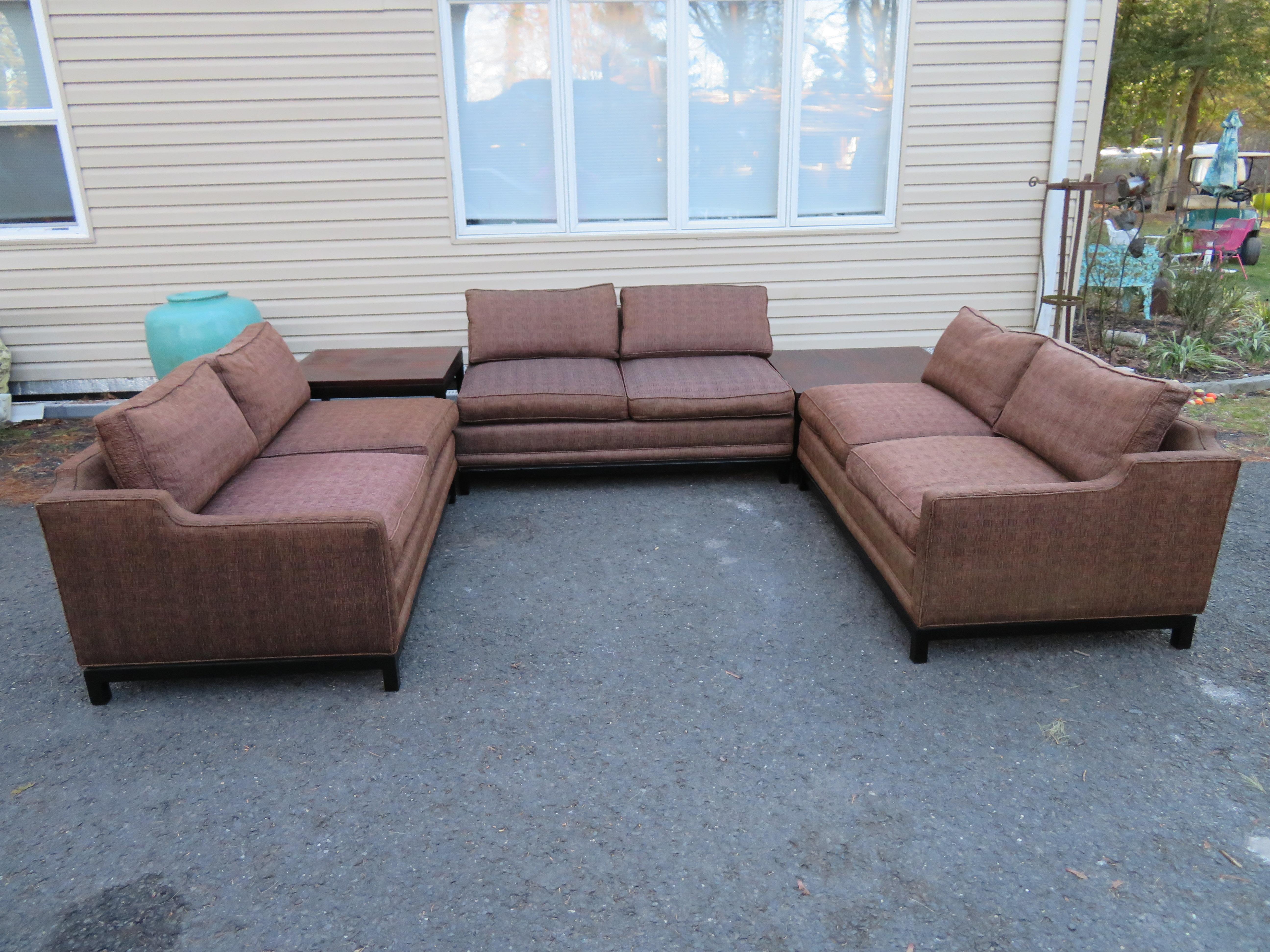 Stunning 3 Piece John Widdicomb Sectional Sofa Mid-Century Modern For Sale 12