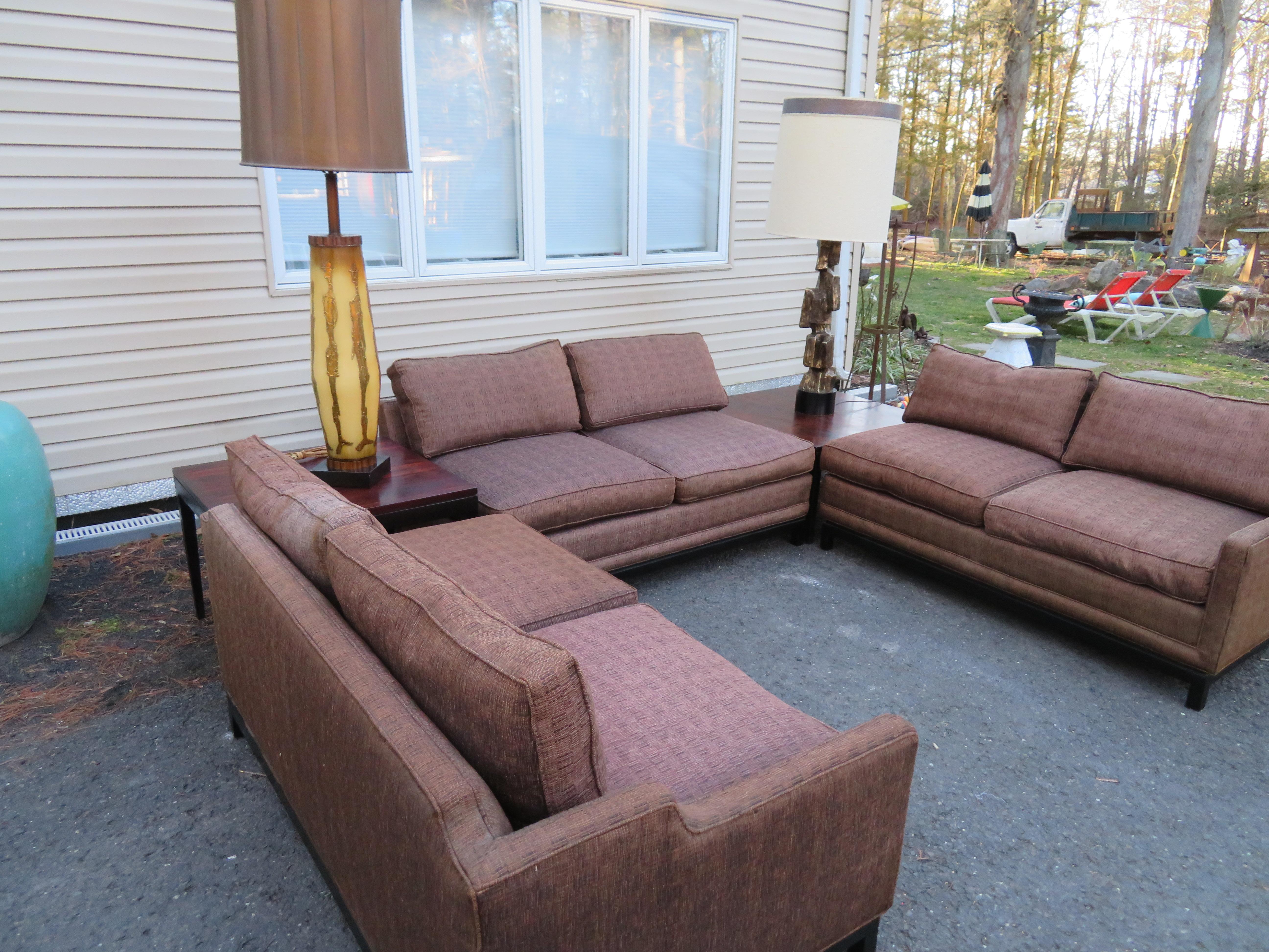 Stunning 3 Piece John Widdicomb Sectional Sofa Mid-Century Modern For Sale 13