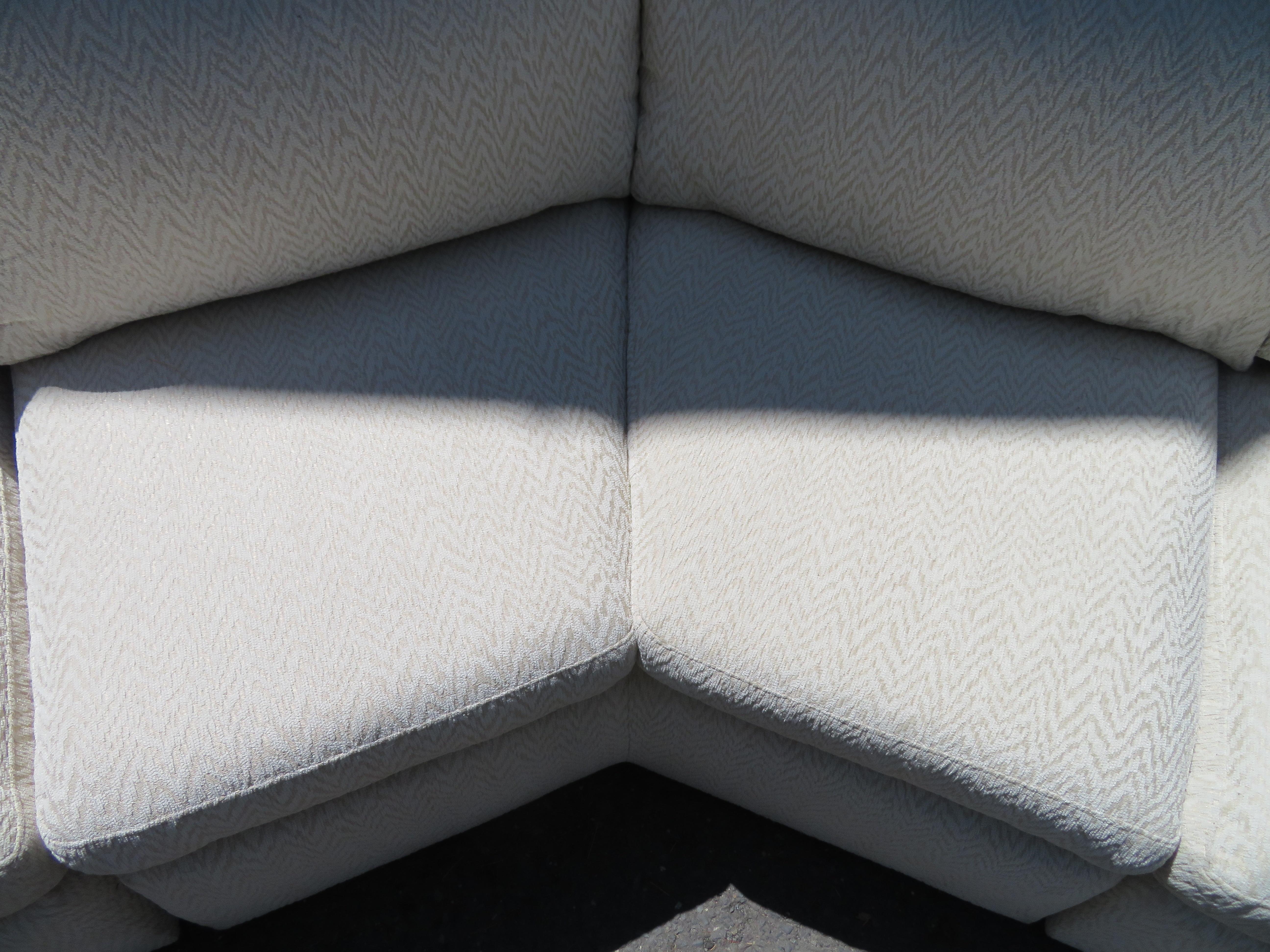 Upholstery Stunning 3 Piece Octagon Bernhardt Sofa Sectional Mid-Century Modern For Sale