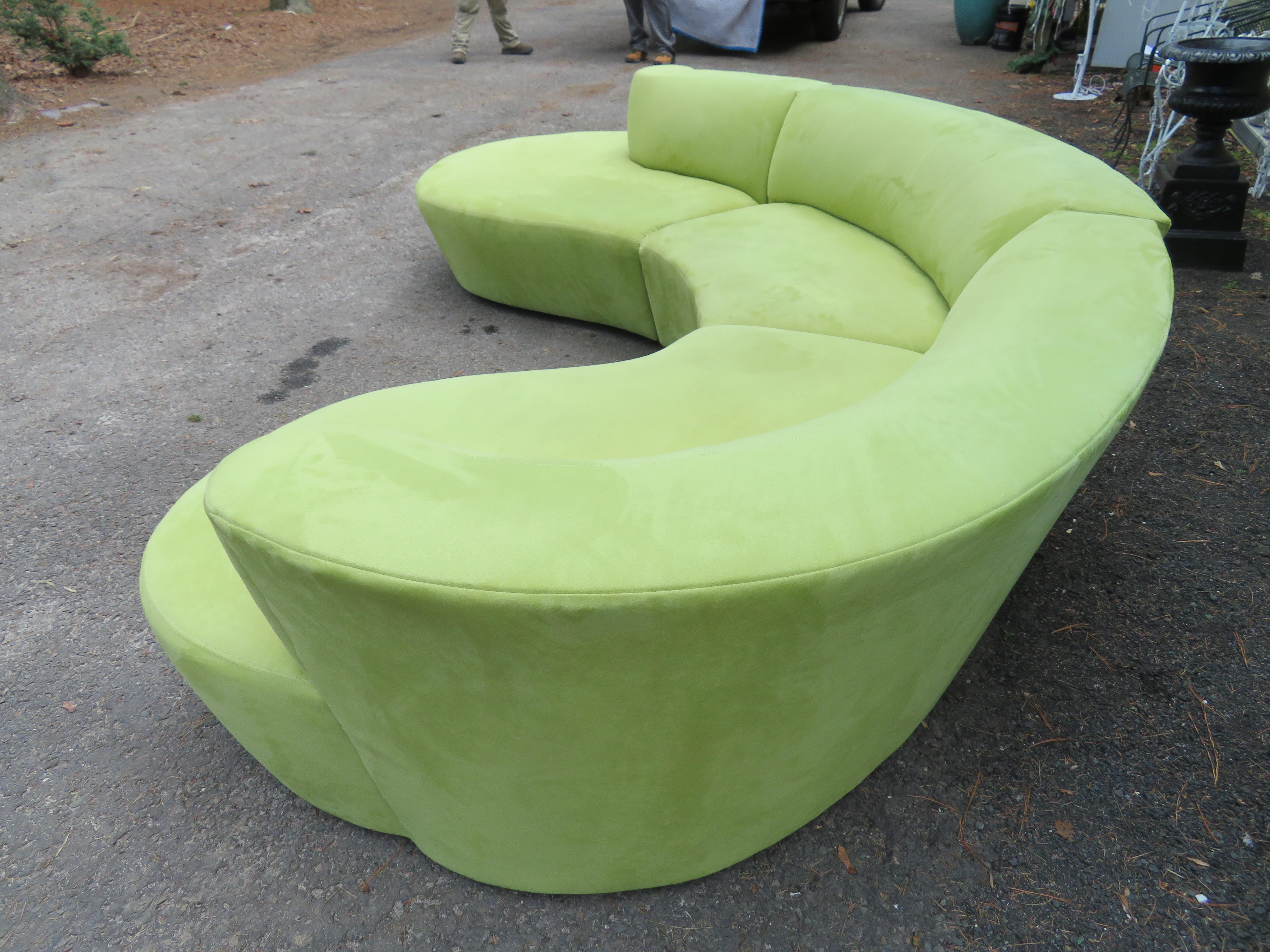 Upholstery Stunning 3 Piece Vladimir Kagan Weiman Curved Cloud Sofa Sectional Modern