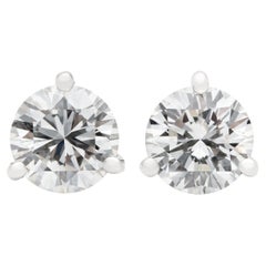 Stunning 3.07 Carat GIA Round Diamond Studs