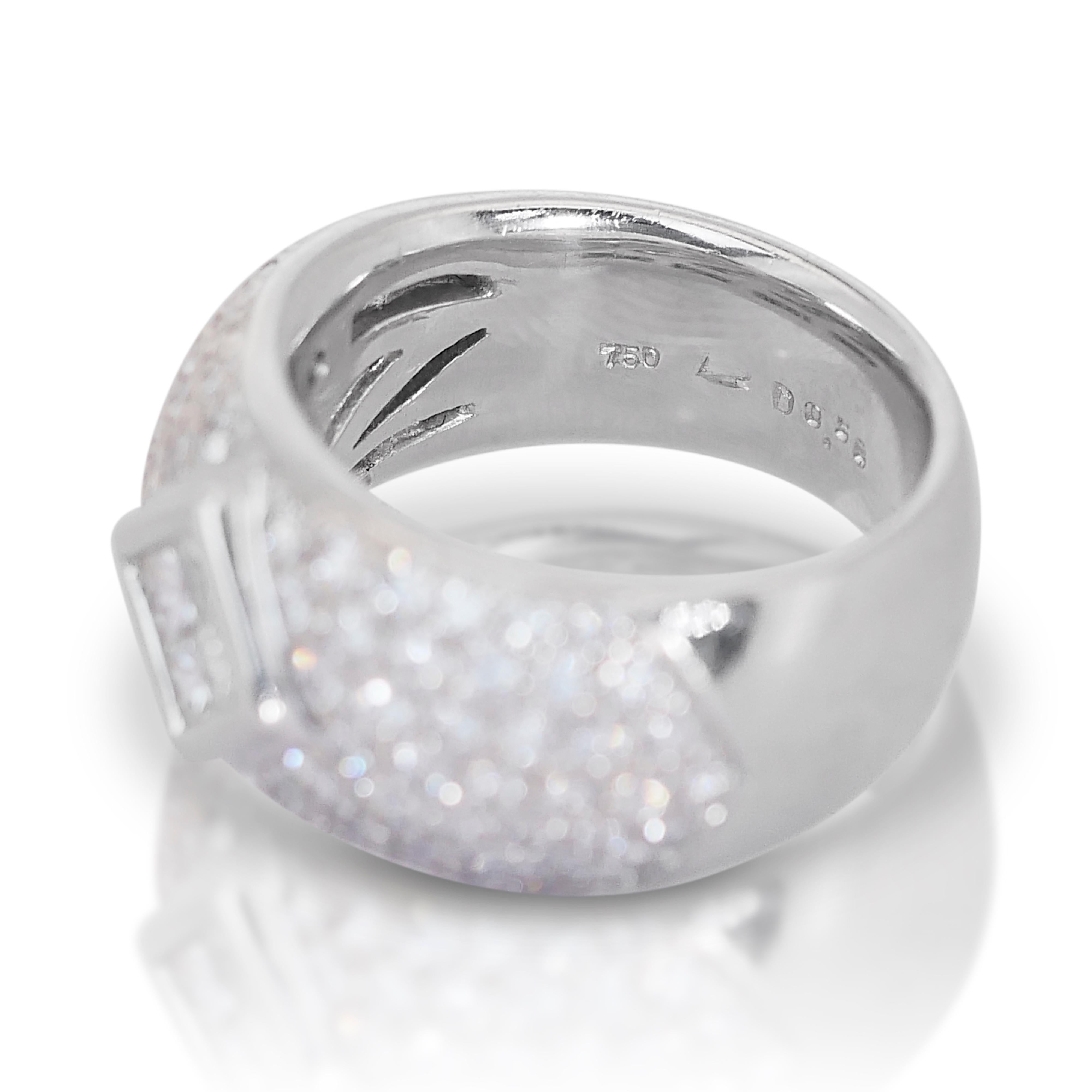 Stunning 3.15 ct Diamond Dome Ring in 18k White Gold - IGI Certified 1
