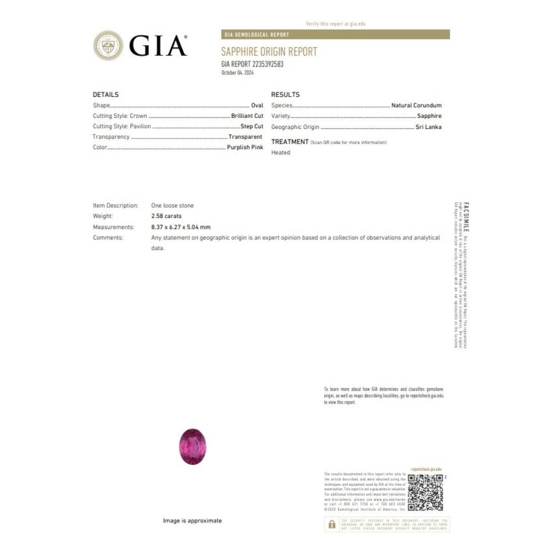 Superbe bague grappe de saphirs et de diamants de 3,18 carats en or blanc 18 carats - GIA en vente 1