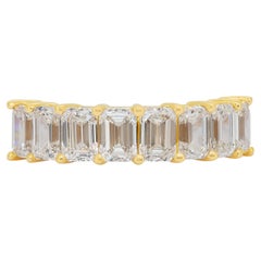 Superbe bague demi-éternité en or jaune 18 carats de 3,30 ct de diamants - certifié IGI