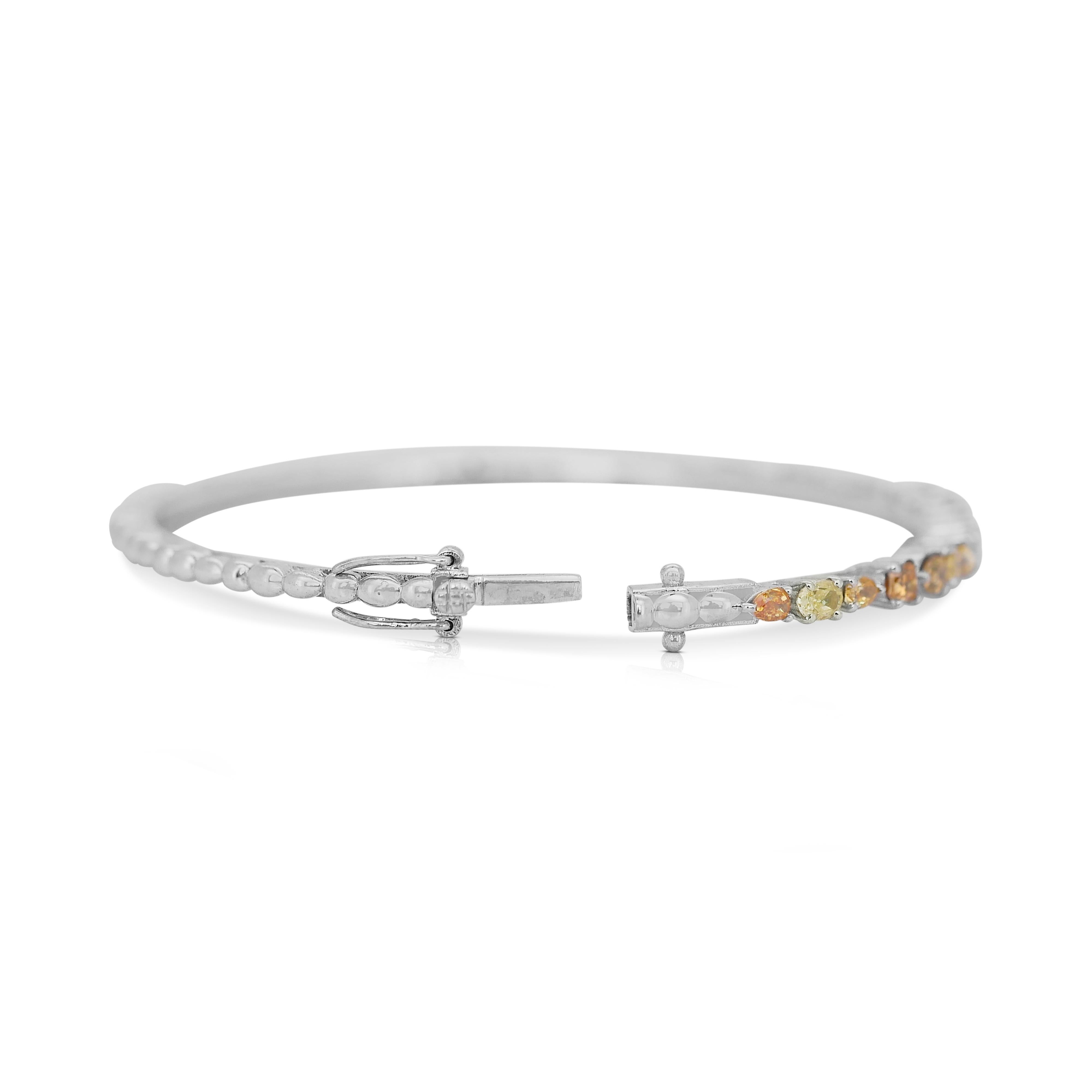 Stunning 3.38ct Diamonds Fancy-Colored Bracelet in 18k White Gold 1