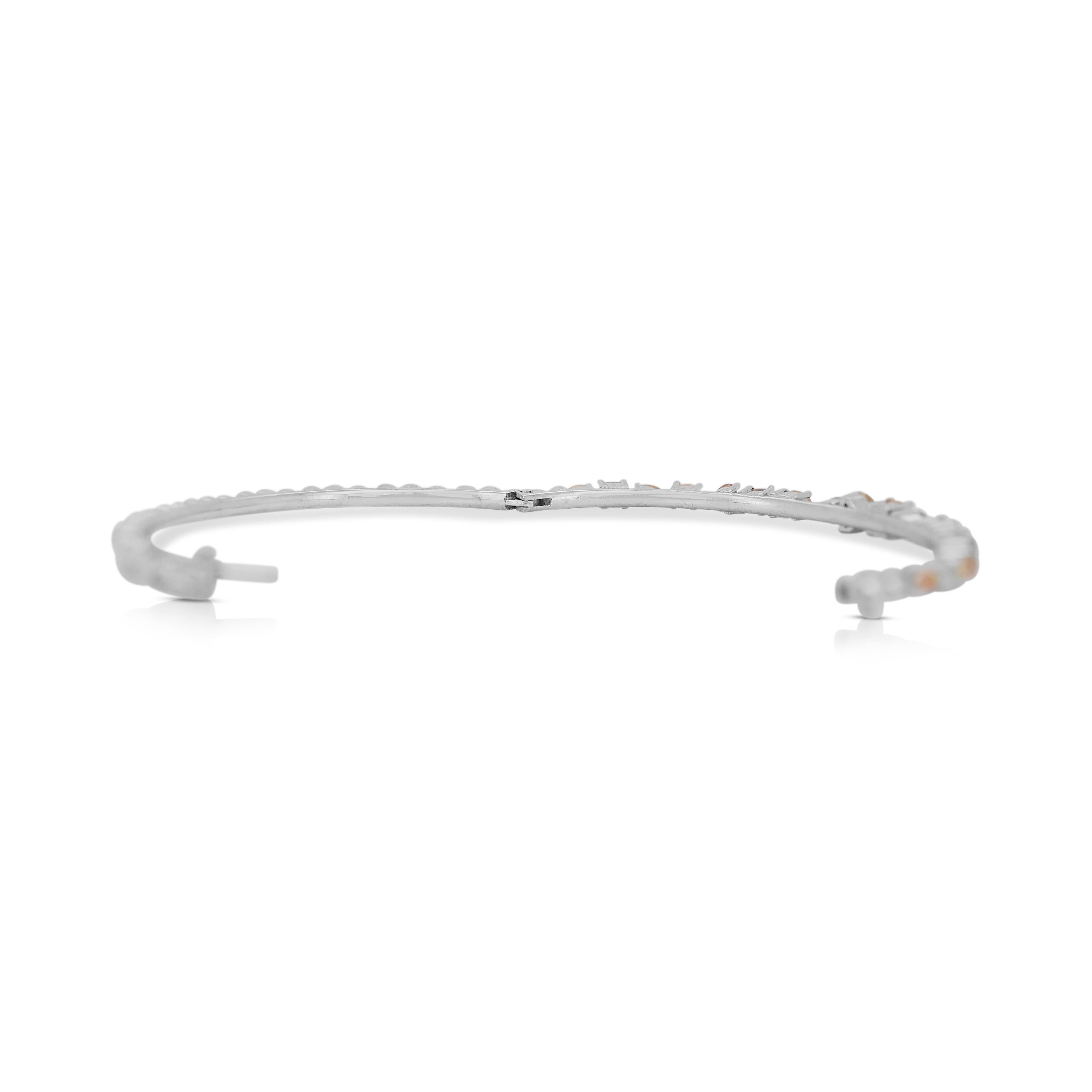 Stunning 3.38ct Diamonds Fancy-Colored Bracelet in 18k White Gold 2