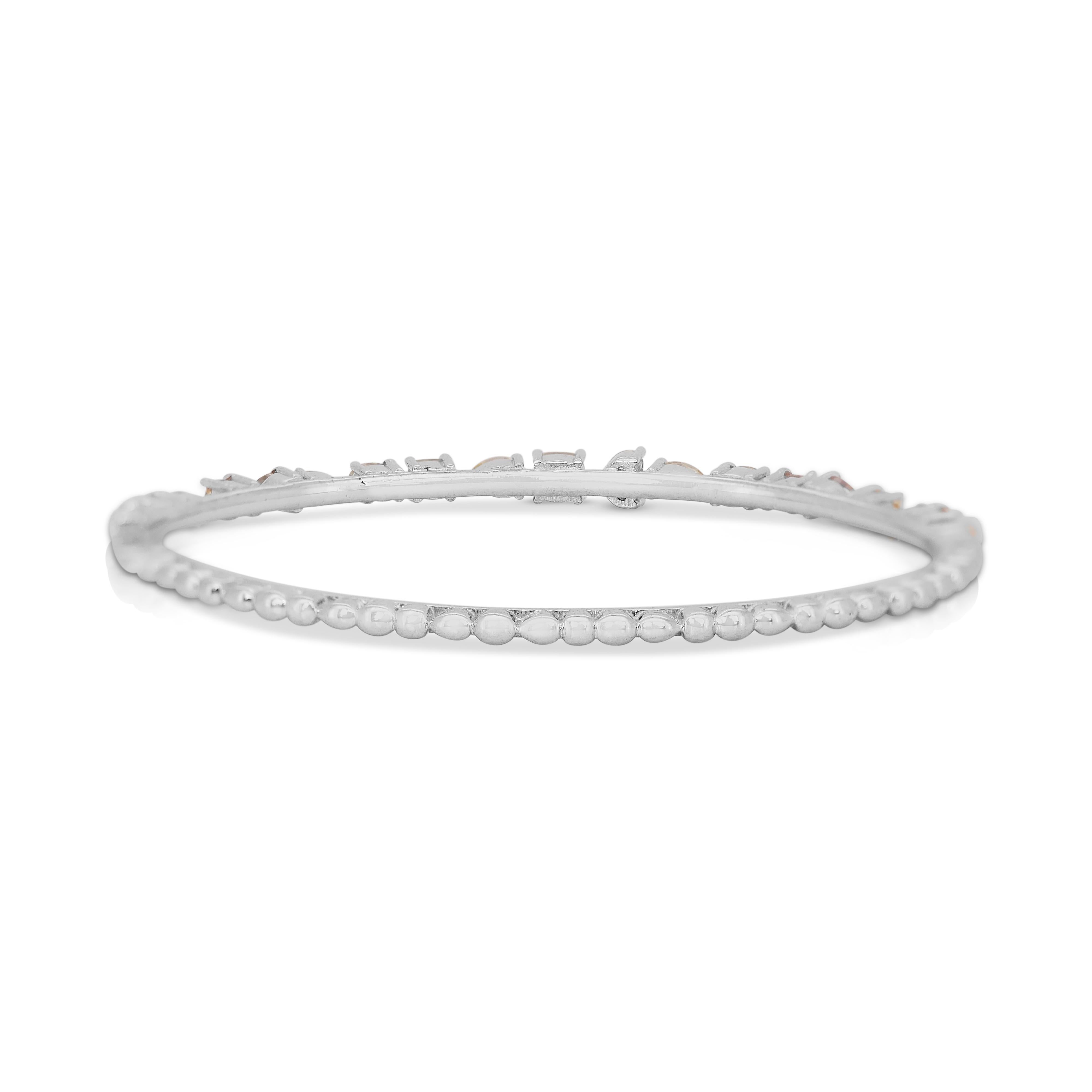 Stunning 3.38ct Diamonds Fancy-Colored Bracelet in 18k White Gold 3