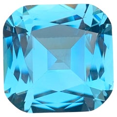 Stunning 34.40 Carats Loose Sky Blue Topaz Cushion Shape Gem