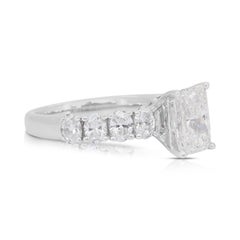 Stunning 3.69ct Diamonds Pave Ring in 18k White Gold - IGI Certified