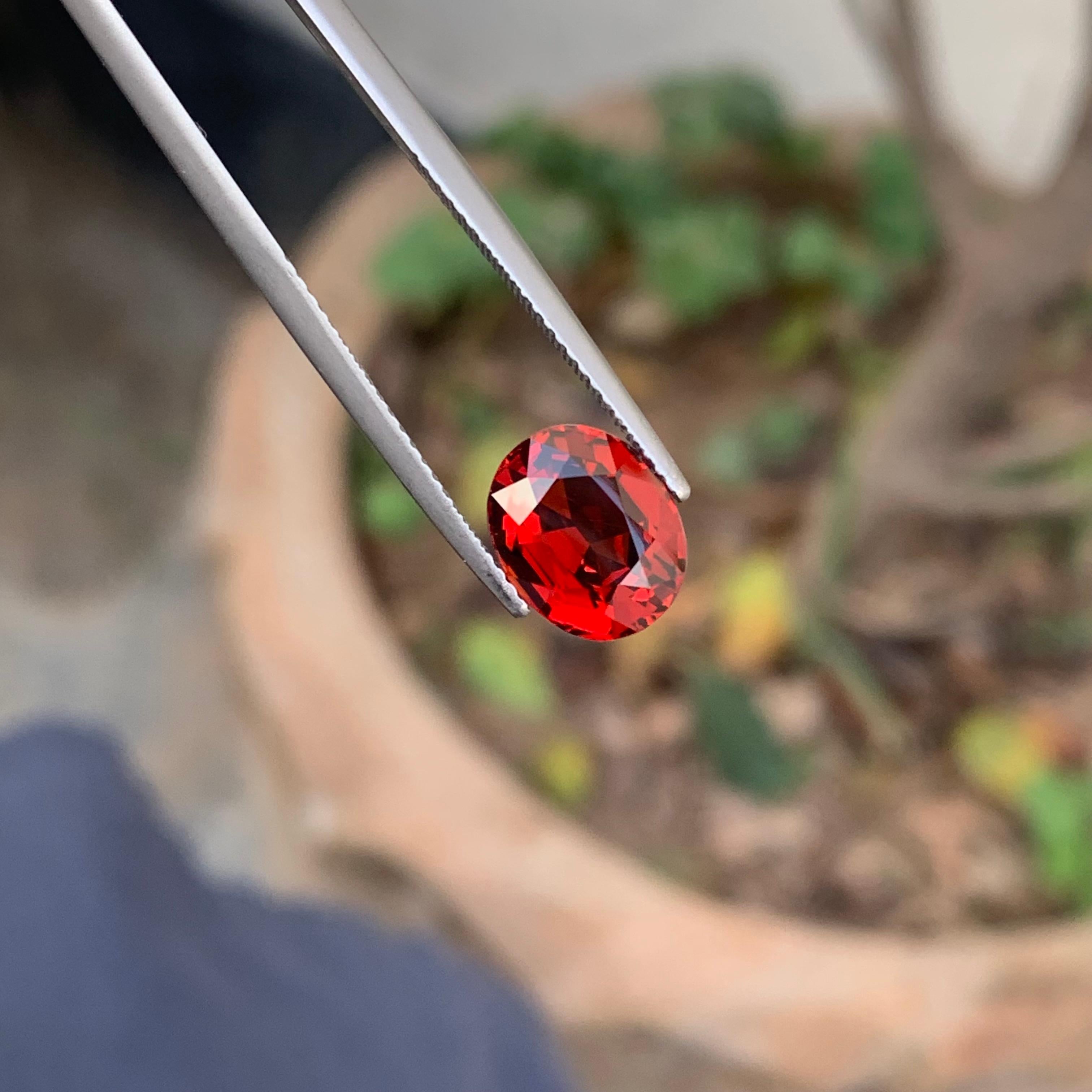 Artisan Stunning 3.85 Carat Natural Loose Clean Spessartine Garnet Gold Ring Gemstone