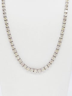 MANUFACTURER PRICING, 38.50 Cts Natural Diamond Tennis Necklace 14K White 20''