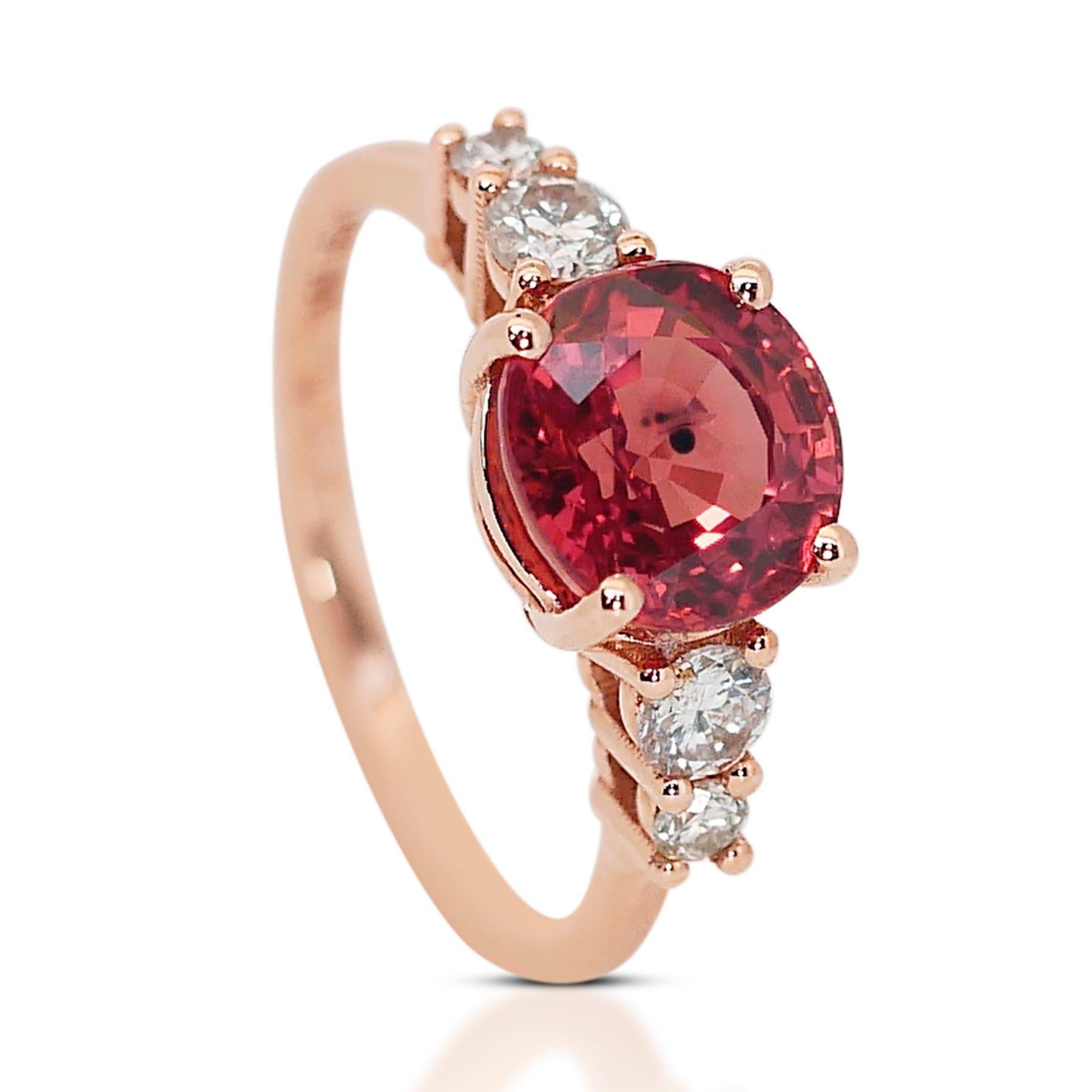 Stunning 3.85ct Sapphire and Diamonds Pave Ring in 18k Rose Gold - IGI Certified

Elevate your style with this luxurious 18k rose gold sapphire and diamond pave ring, featuring a breathtaking 3.45-carat oval-shaped sapphire in a mesmerizing dark