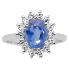 Stunning 3ct Intense Blue Oval Sapphire Ring