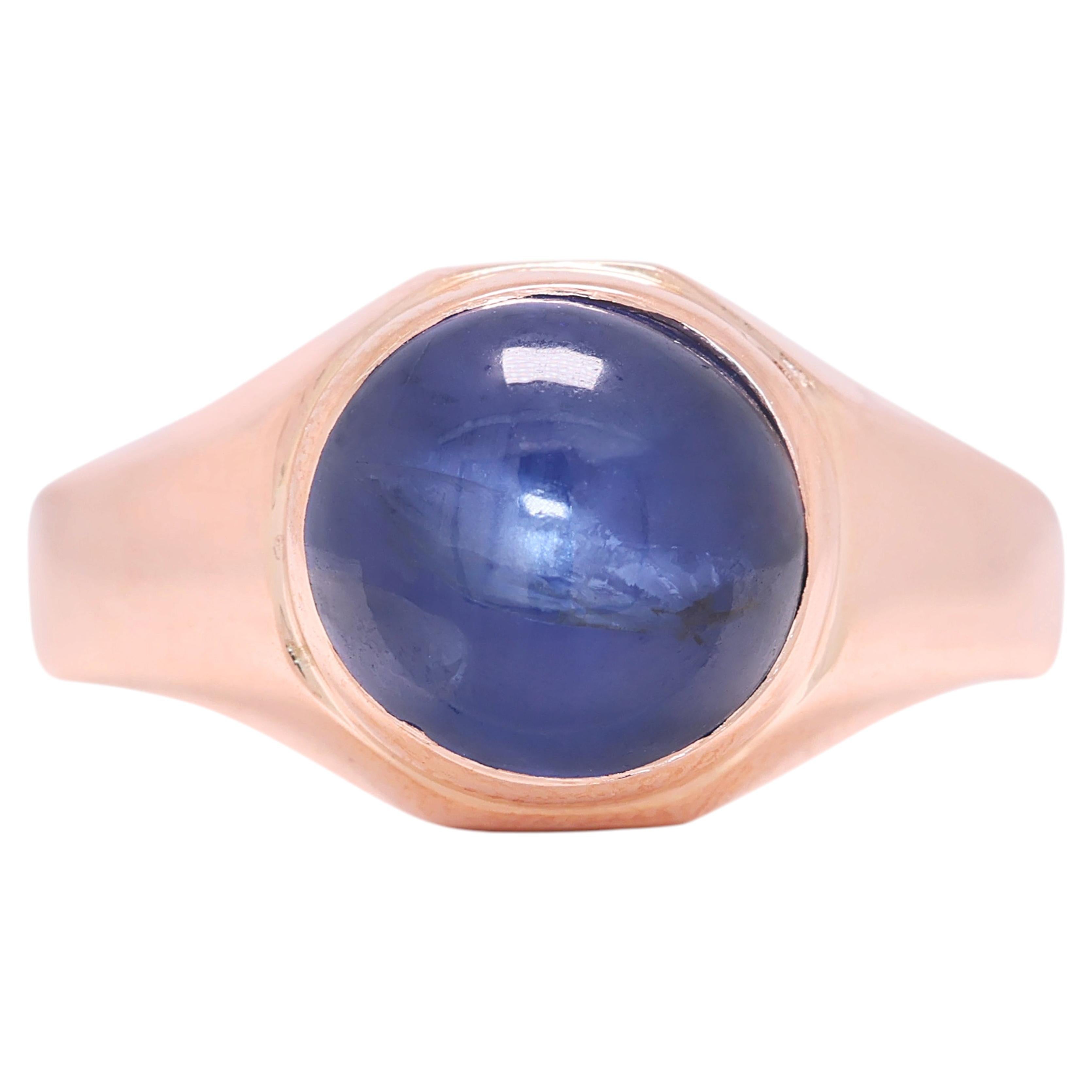 Atemberaubender 3ct Star Sapphire Ring in 9K Rose Gold