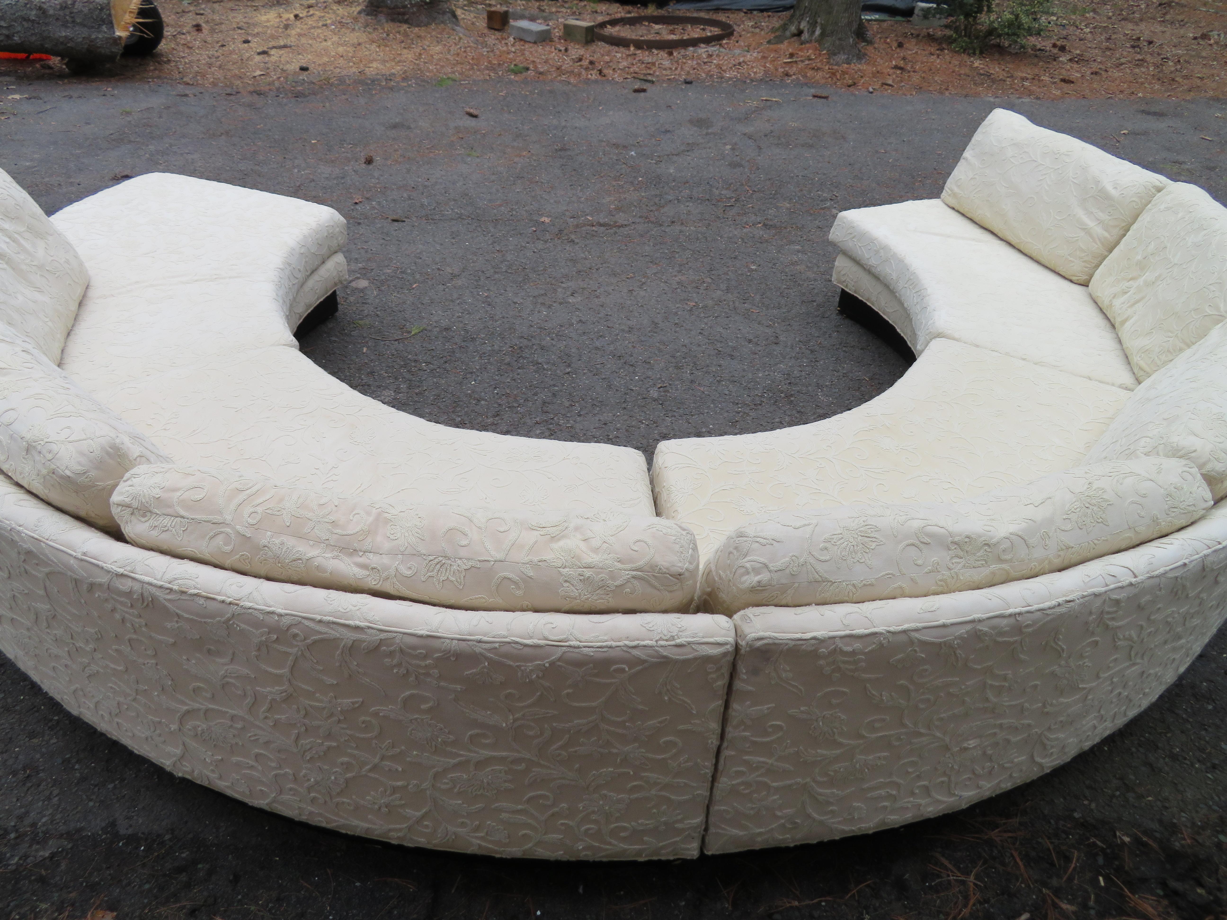 Atemberaubende 4-teilige runde, geschwungene Erwin Lambeth-Sofa mit rundem, geschwungenem Sofateil, Mid-Century Modern (amerikanisch) im Angebot