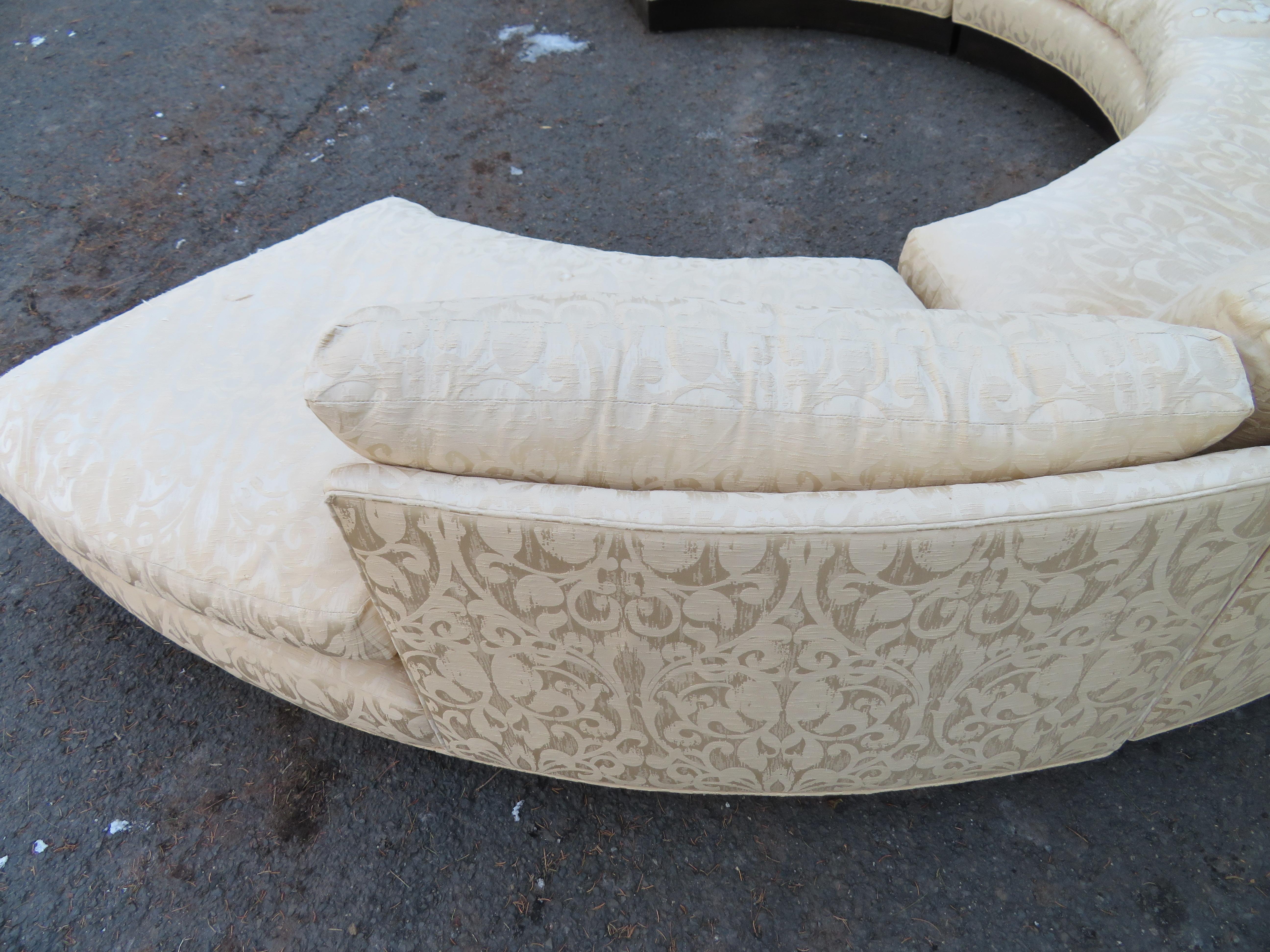 Stunning 4-Piece Erwin Lambeth Circular Curved Sofa Sectional Mid-Century Modern 3