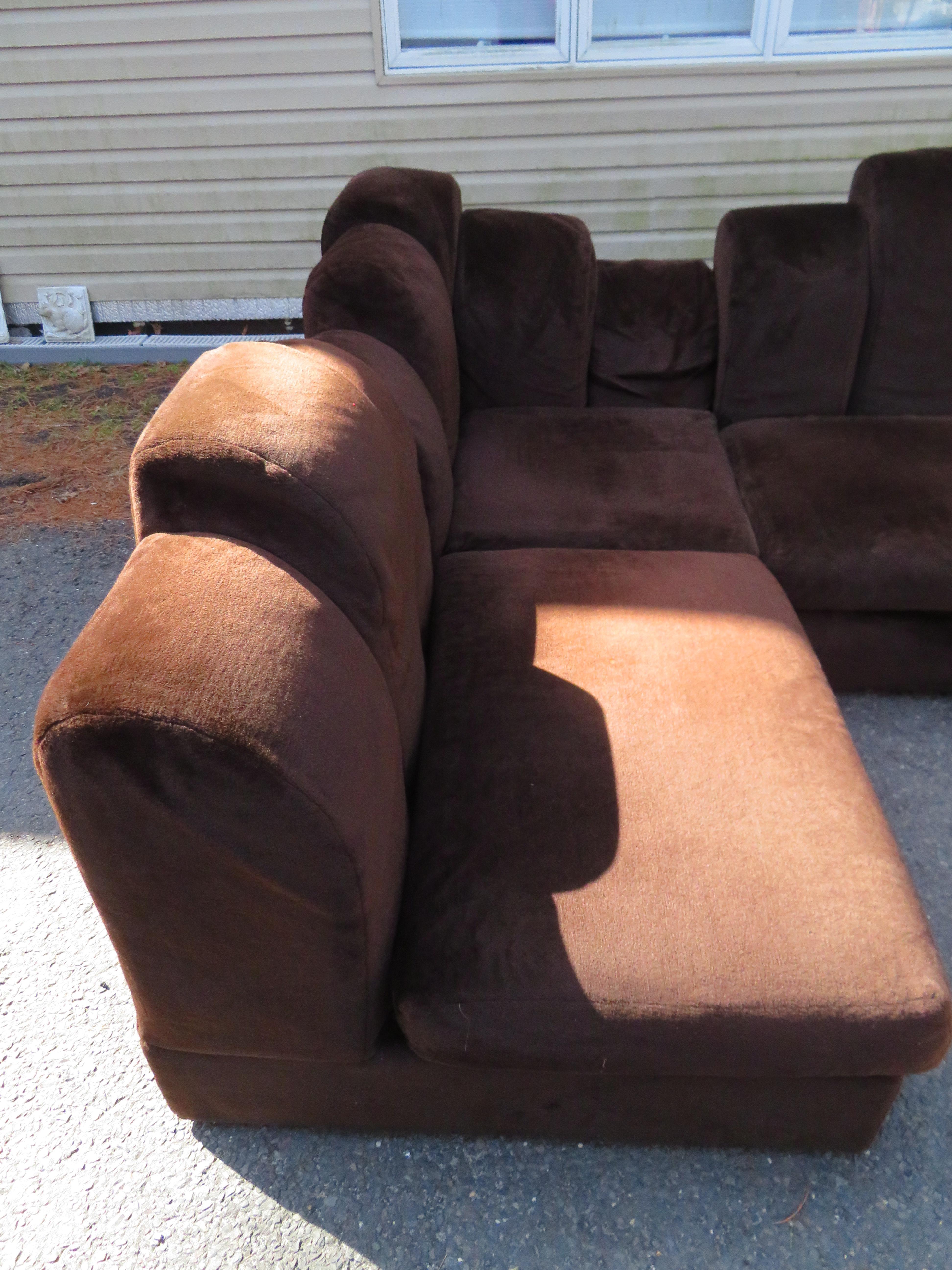 Upholstery Stunning 4 Piece Skyscraper Sectional Sofa Hans Hopfer Style Midcentury For Sale