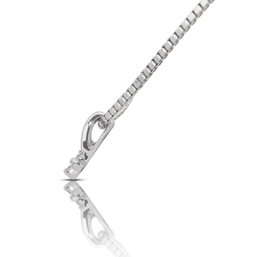 Women's Stunning 4-stone 0.04ct Diamond Pendant 18K White Gold -  (Chain not included) For Sale