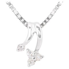 Stunning 4-stone 0.04ct Diamond Pendant 18K White Gold -  (Chain not included)