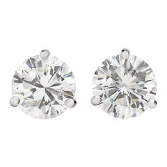 Stunning 4.04 Carat Round Brilliant Diamond Stud Earrings