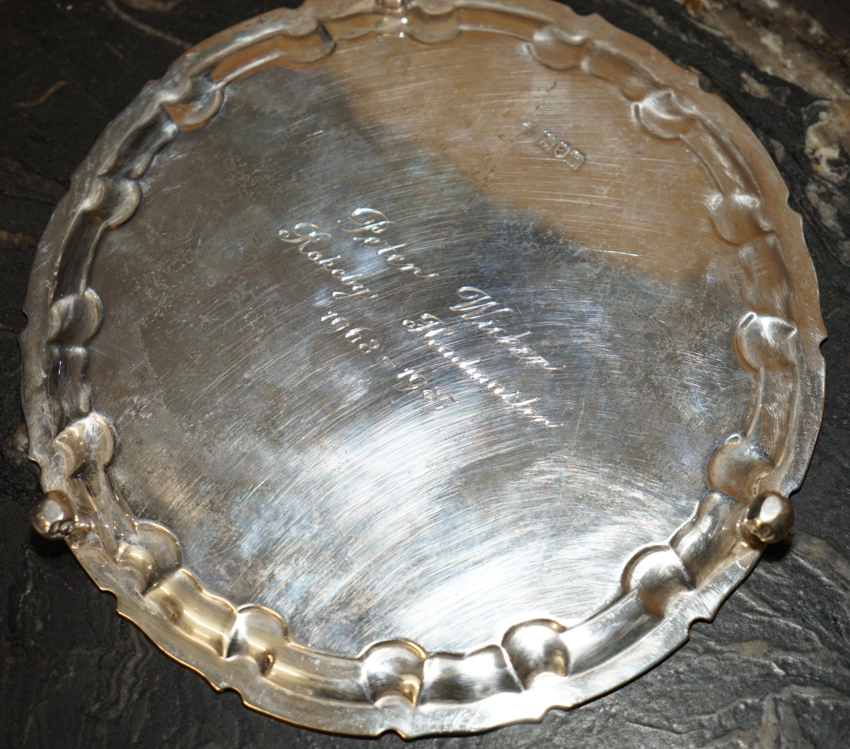 STUNNING 441 GRAMS SOLID STERLING SiLVER SERVING TRADE MADE IN LONDON IN 1904 in vendita 4