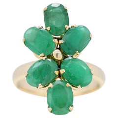 Stunning 4.8ct Emerald Ring in 14K Yellow Gold