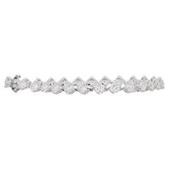 Stunning 5.15ct Tennis Bracelet set in Gleaming 18K White Gold