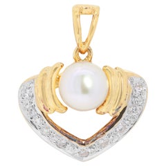 Stunning 5.19mm Akoya Pearl Pendant with Natural Diamonds - Pendant Only