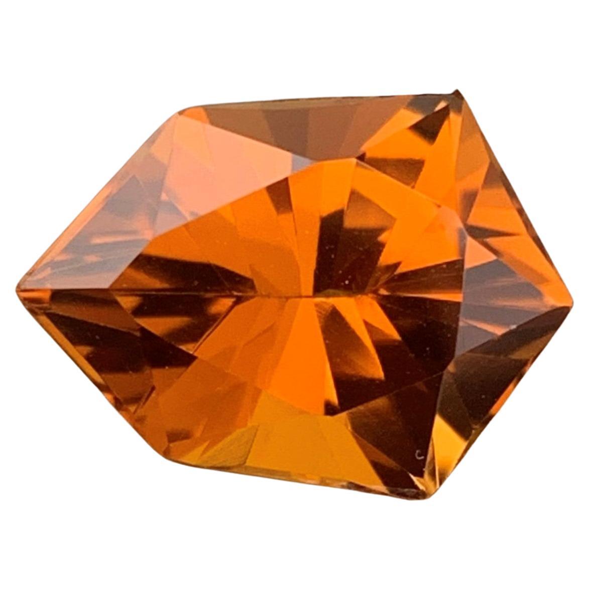 Stunning 5.60 Carat Shield Shape Loose Citrine Gemstone from Brazil For Sale