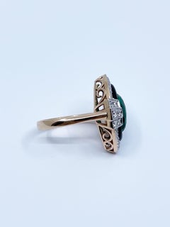 Stunning 5.99 Carat Natural Emerald & Diamond Cocktail Ring