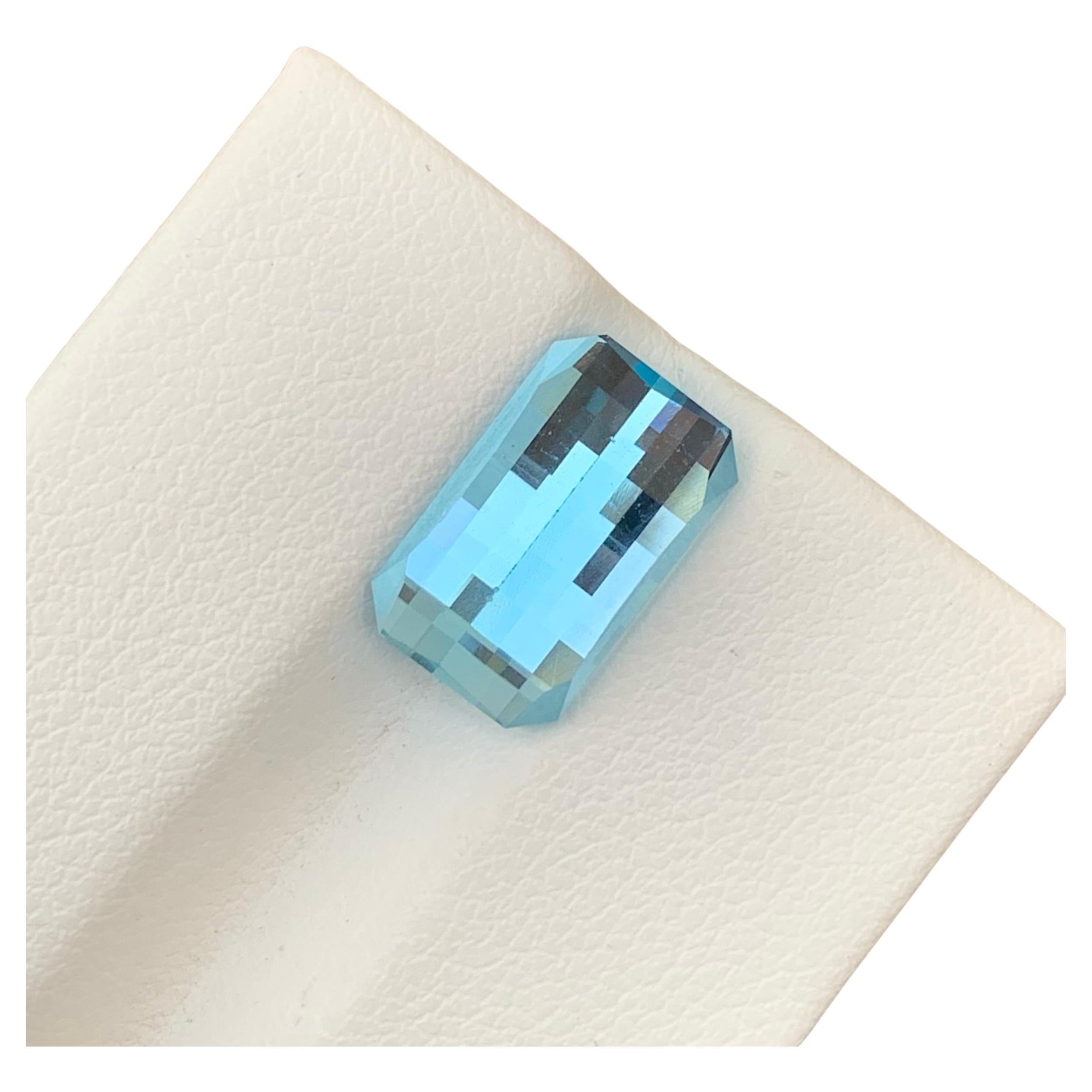Stunning 6.15 Carats Pixelated Cut Loose Sky Blue Topaz Earth Mine Ring Gem For Sale