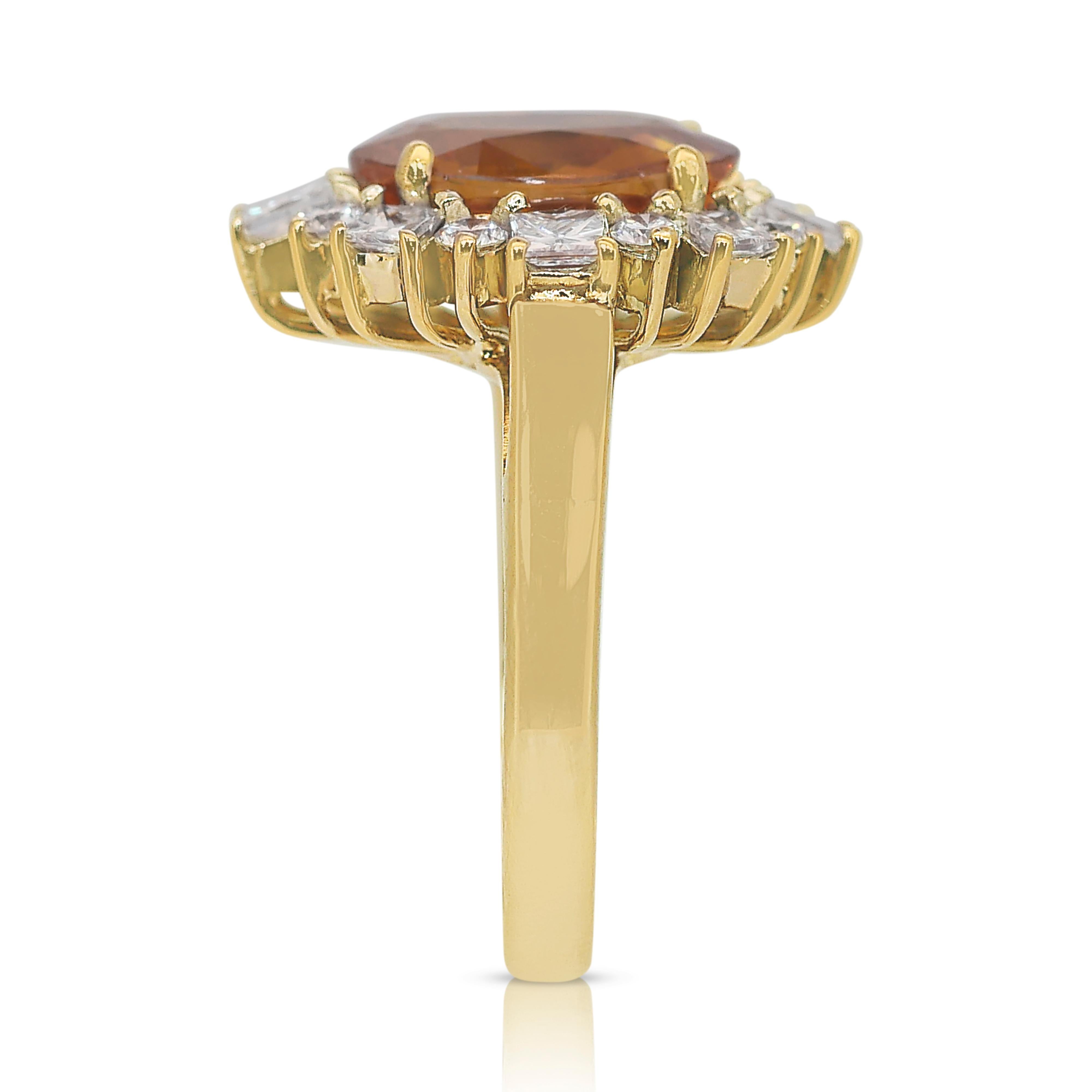 Stunning 6.22ct Gold Sapphire and Diamonds Cluster Ring in 18k Yellow Gold 3