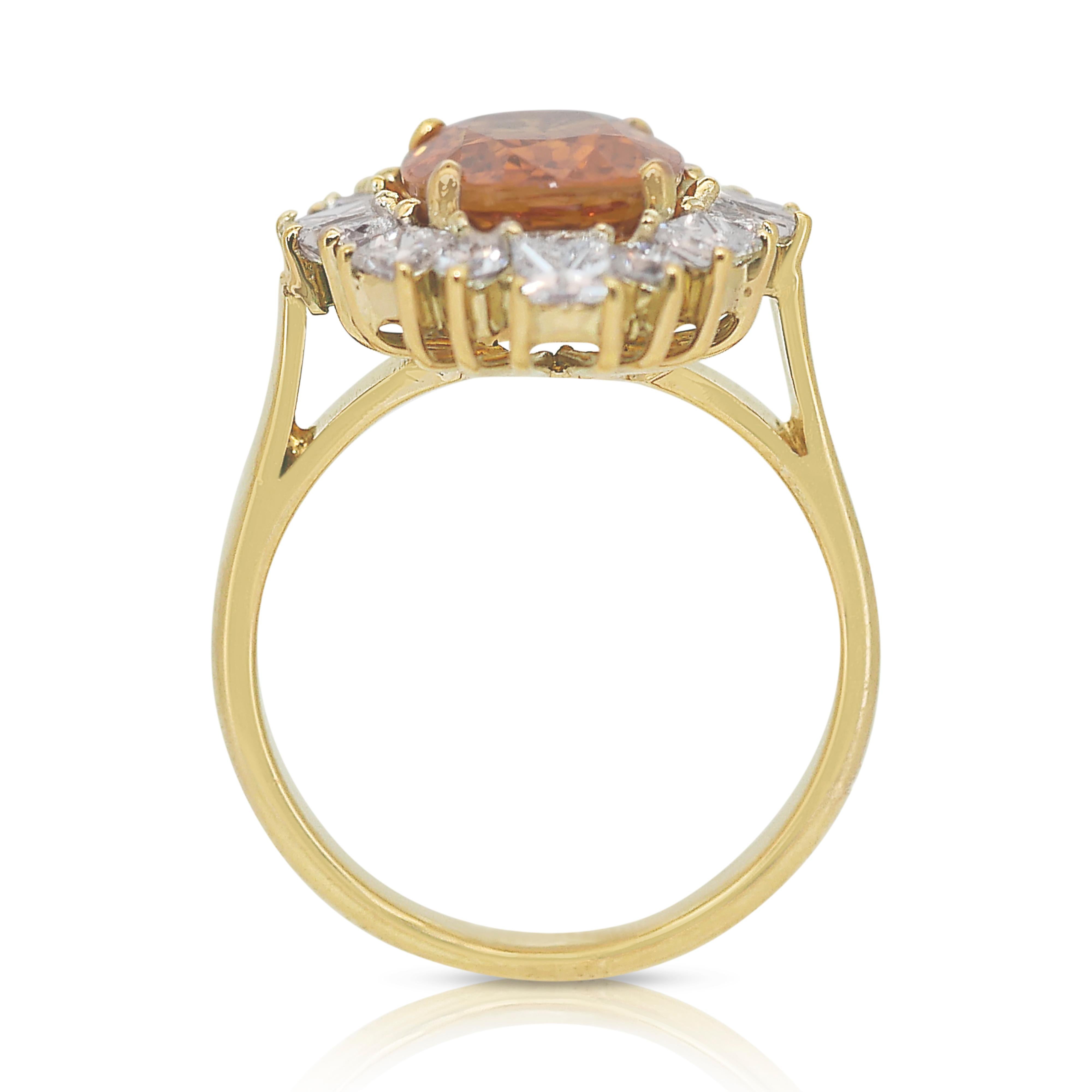 Stunning 6.22ct Gold Sapphire and Diamonds Cluster Ring in 18k Yellow Gold 4