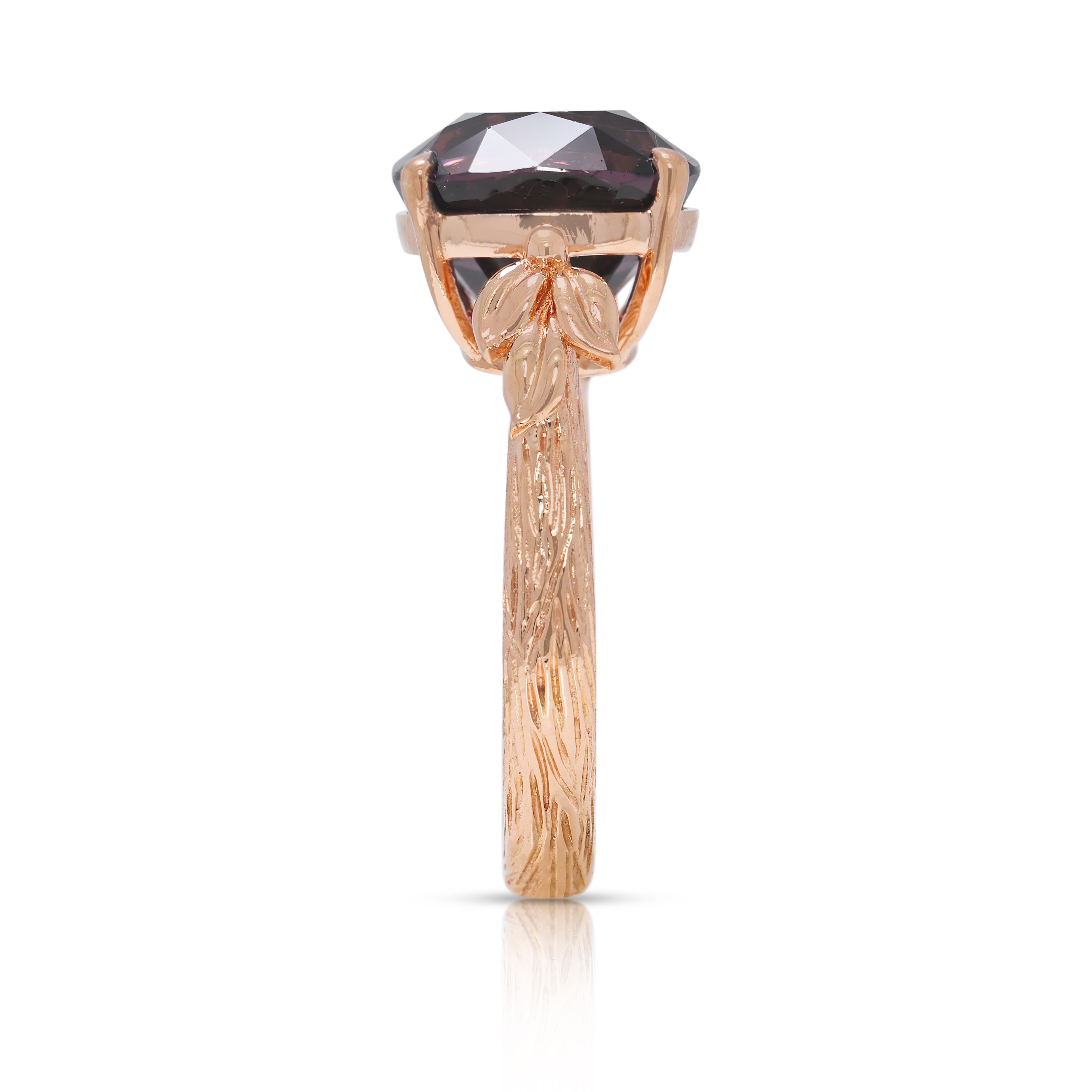 De las mujeres Impresionante Anillo de Espinela Rosa-Púrpura de 6,5ct en Oro Rosa de 18K - Certificado NGI en venta