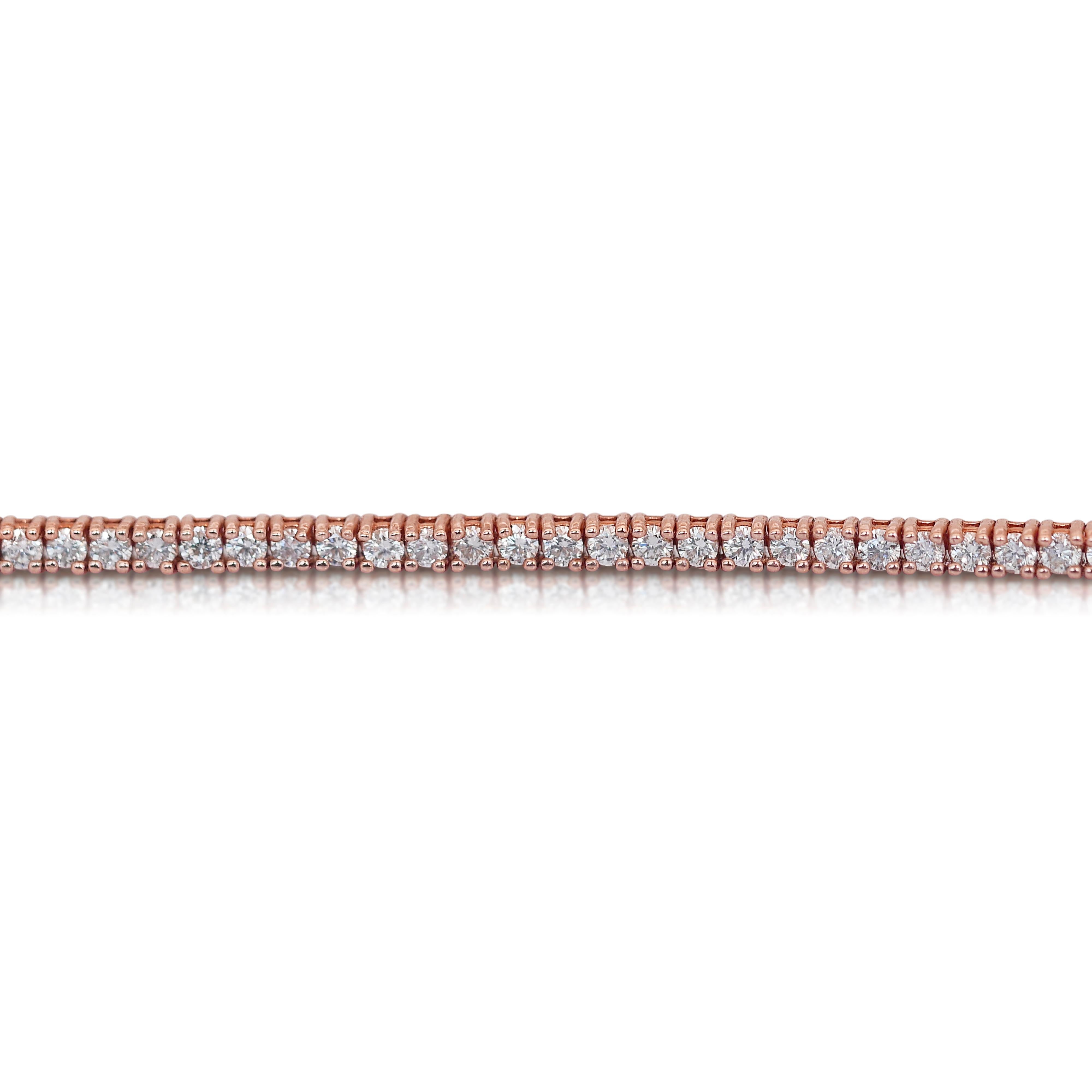 Stunning 6.63ct Diamonds Necklace in 14k Rose Gold - IGI Certified 2