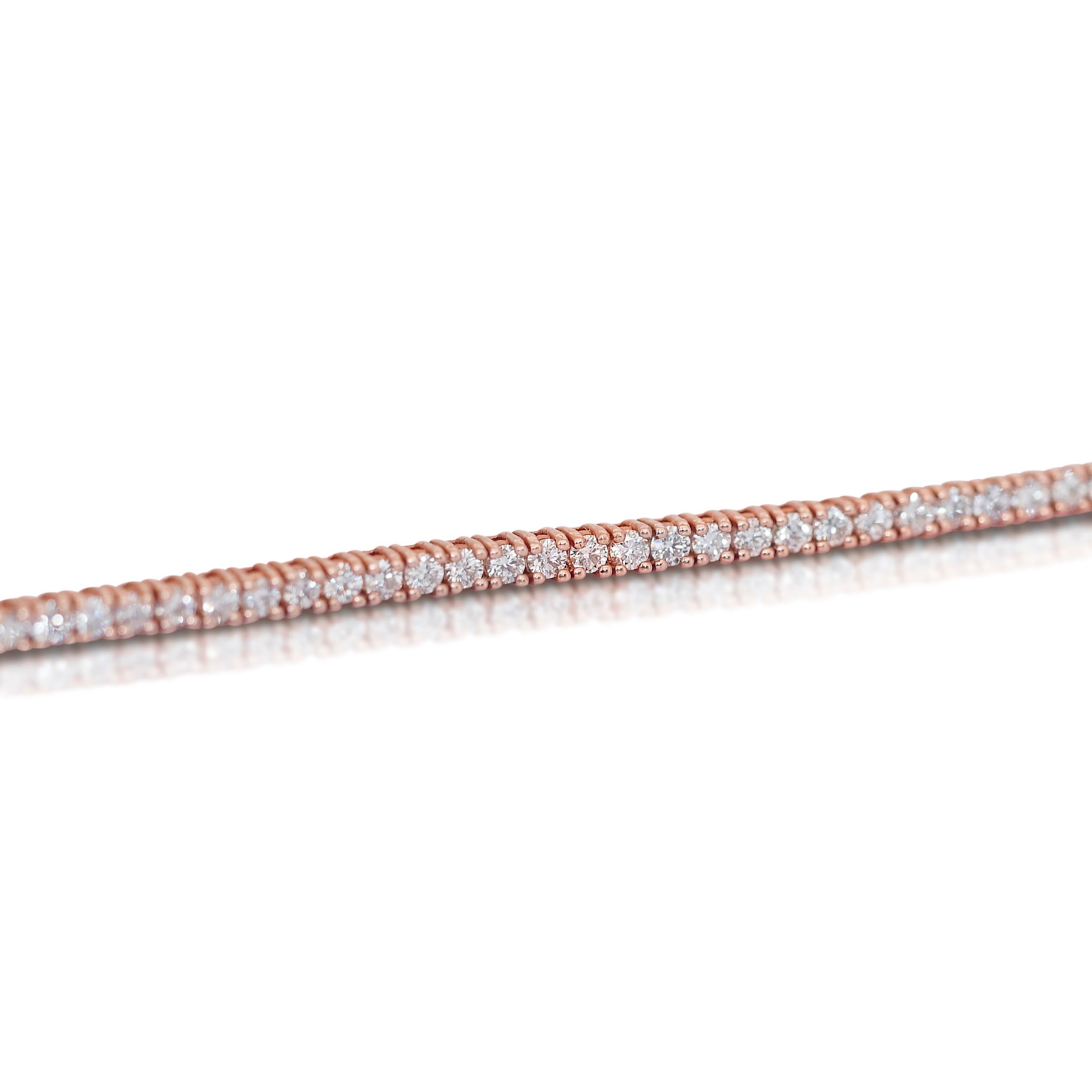 Stunning 6.63ct Diamonds Necklace in 14k Rose Gold - IGI Certified 3