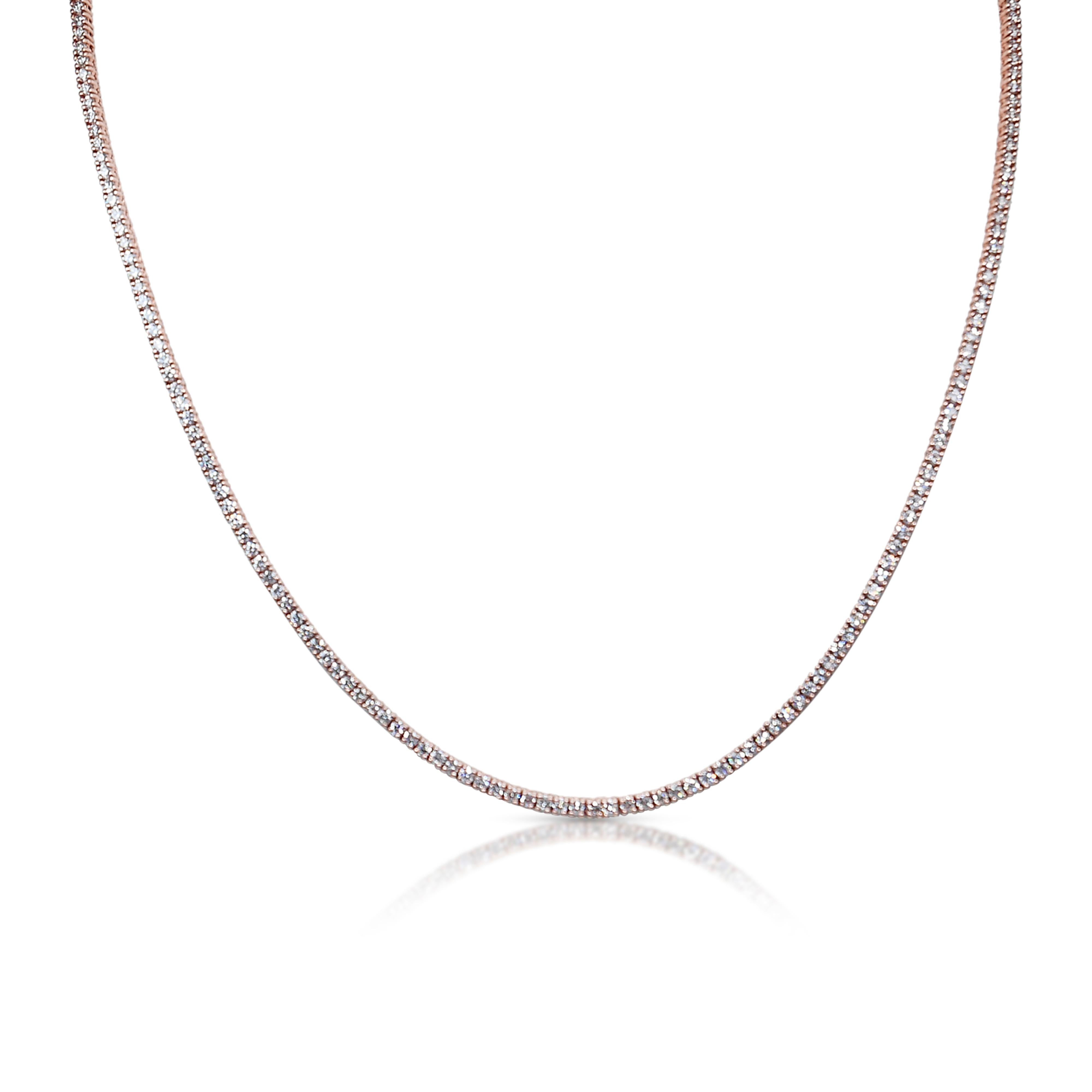 Stunning 6.63ct Diamonds Necklace in 14k Rose Gold - IGI Certified 4