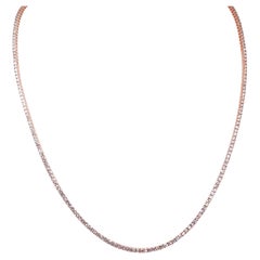 Stunning 6.63ct Diamonds Necklace in 14k Rose Gold - IGI Certified