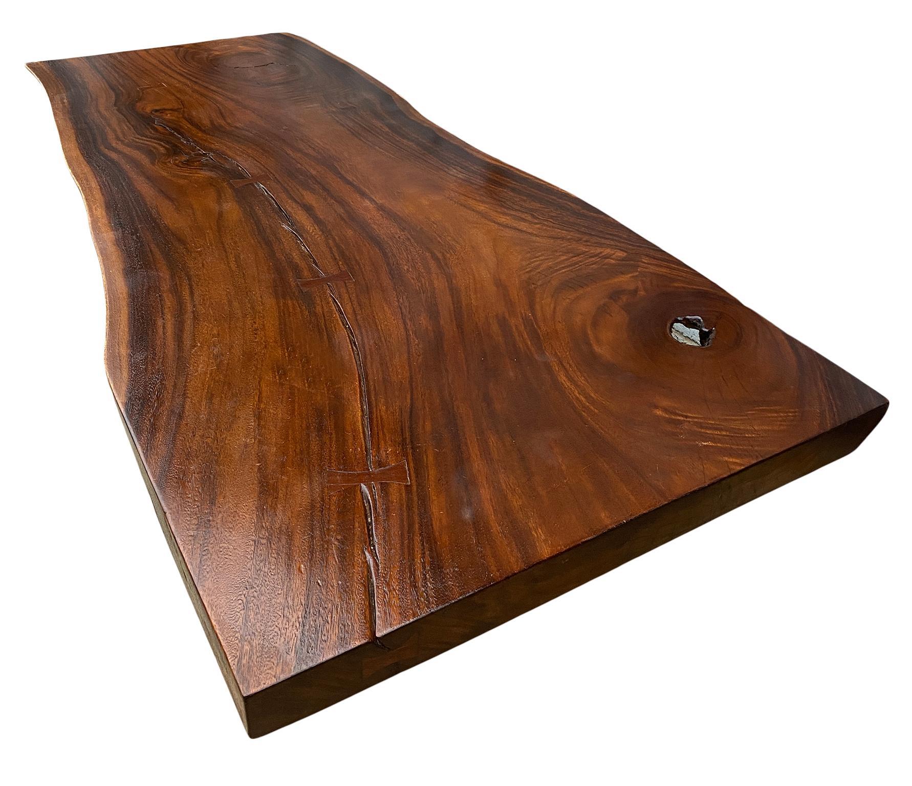 Stunning 7' Live Edge Walnut Slab Dining Table the Style of Nakashima 3
