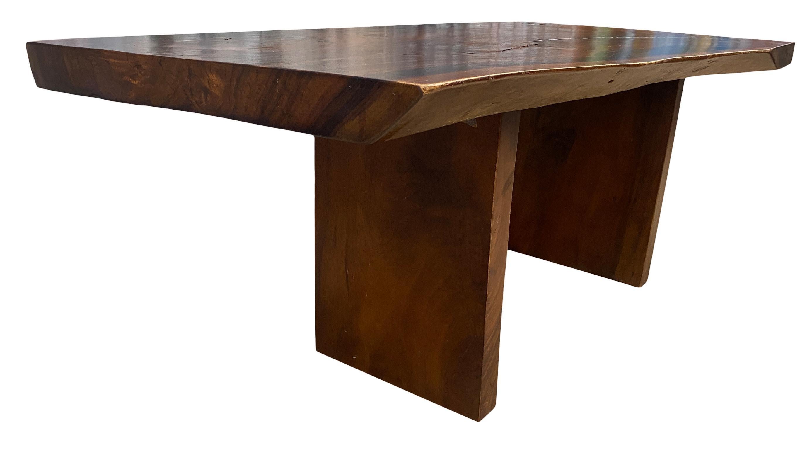 Mid-Century Modern Stunning 7' Live Edge Walnut Slab Dining Table the Style of Nakashima