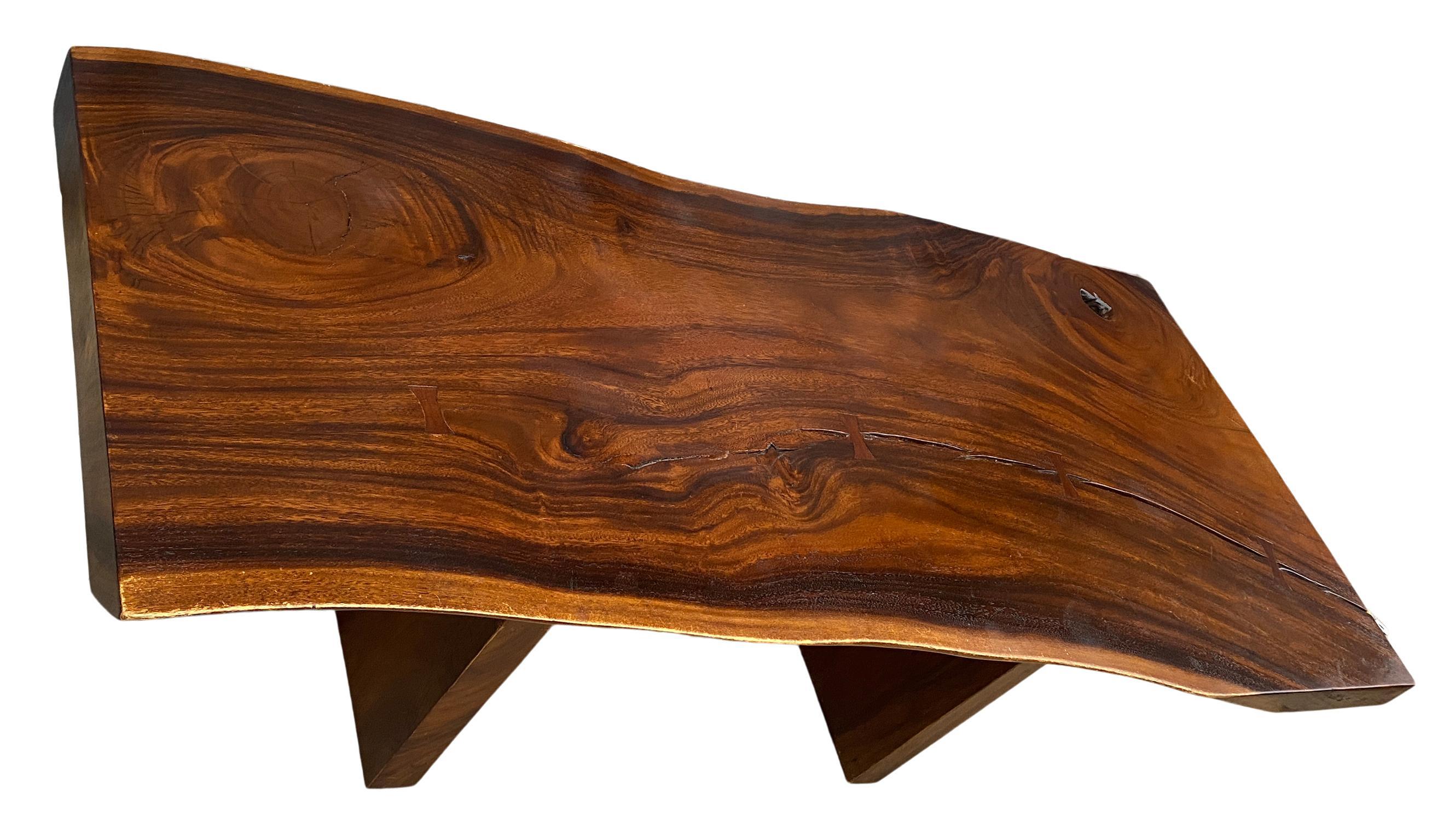 Woodwork Stunning 7' Live Edge Walnut Slab Dining Table the Style of Nakashima