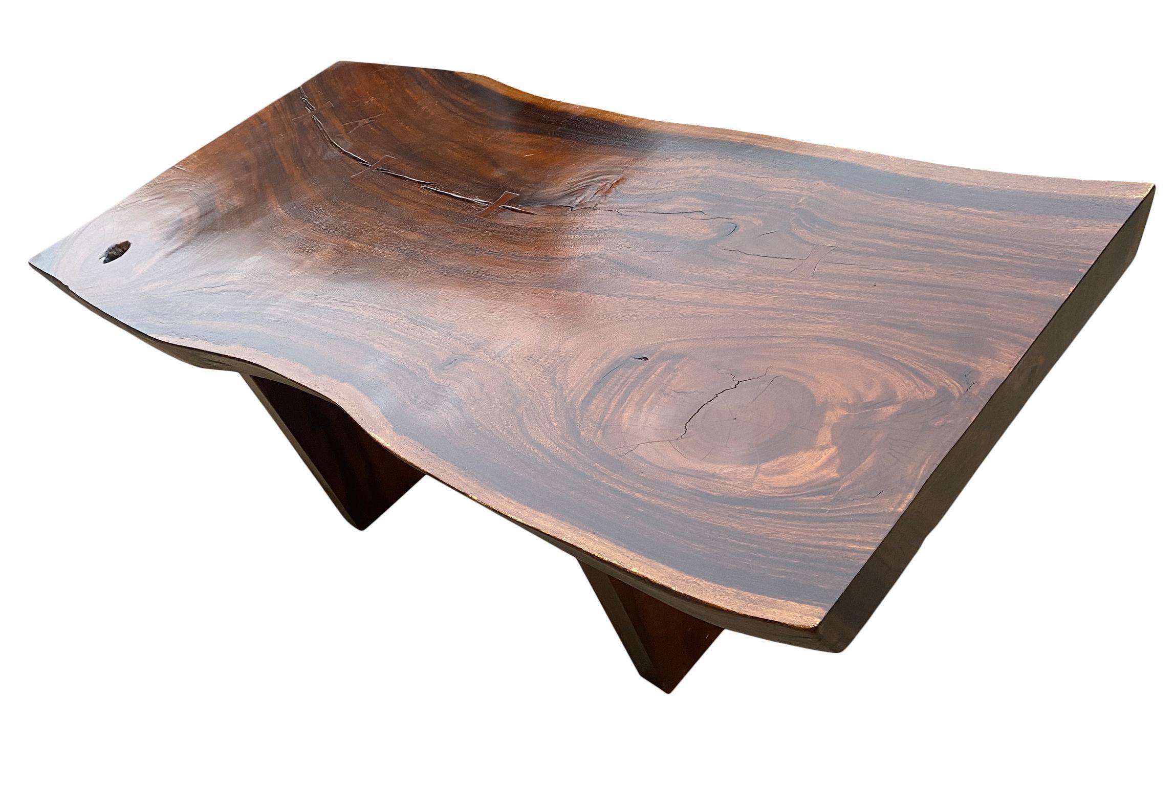 Late 20th Century Stunning 7' Live Edge Walnut Slab Dining Table the Style of Nakashima