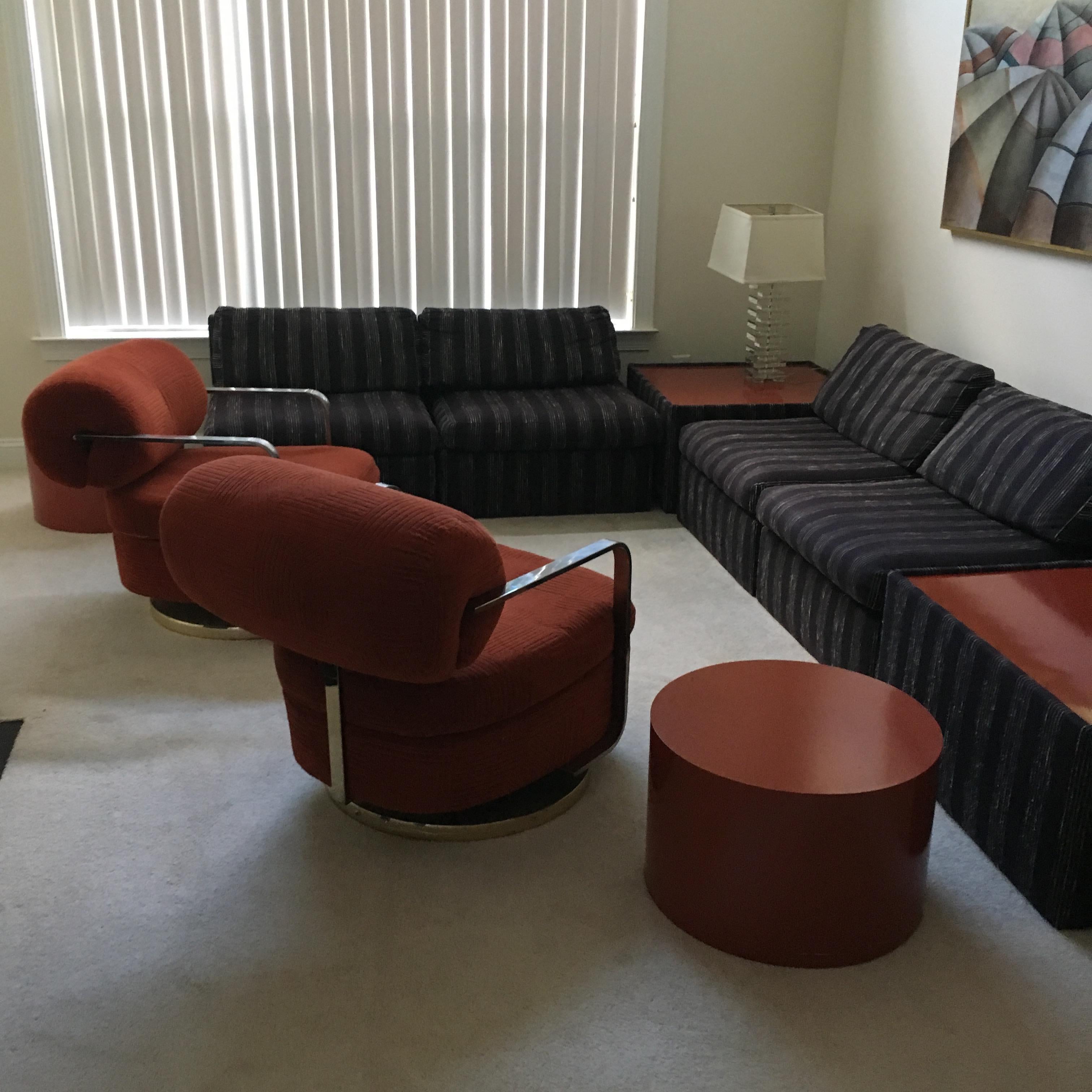 20th Century Stunning 6 Piece Milo Baughman Sectional Pit Group by Thayer Coggin circa 1980 For Sale