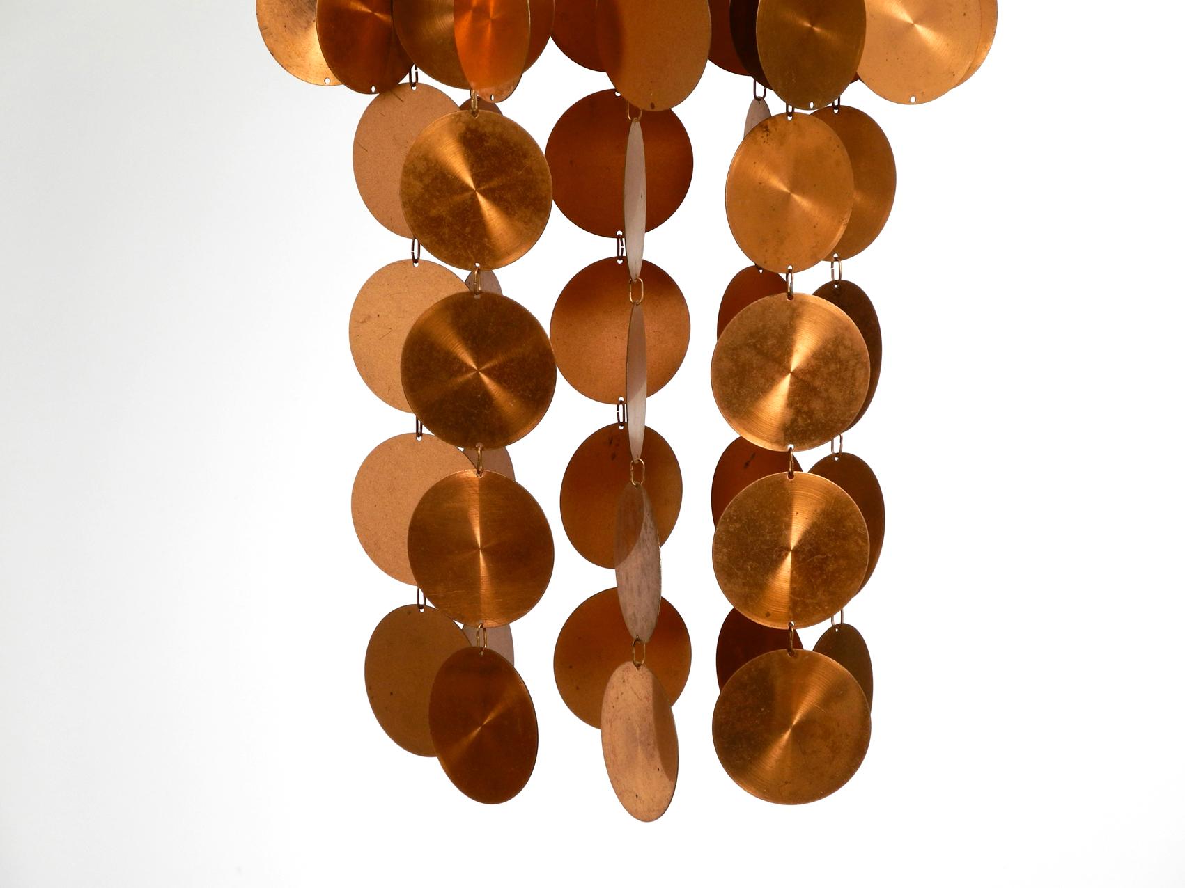 Stunning 1970s Pop Art Extra Large Lamp with Copper Discs Arranged as a Grape For Sale 1