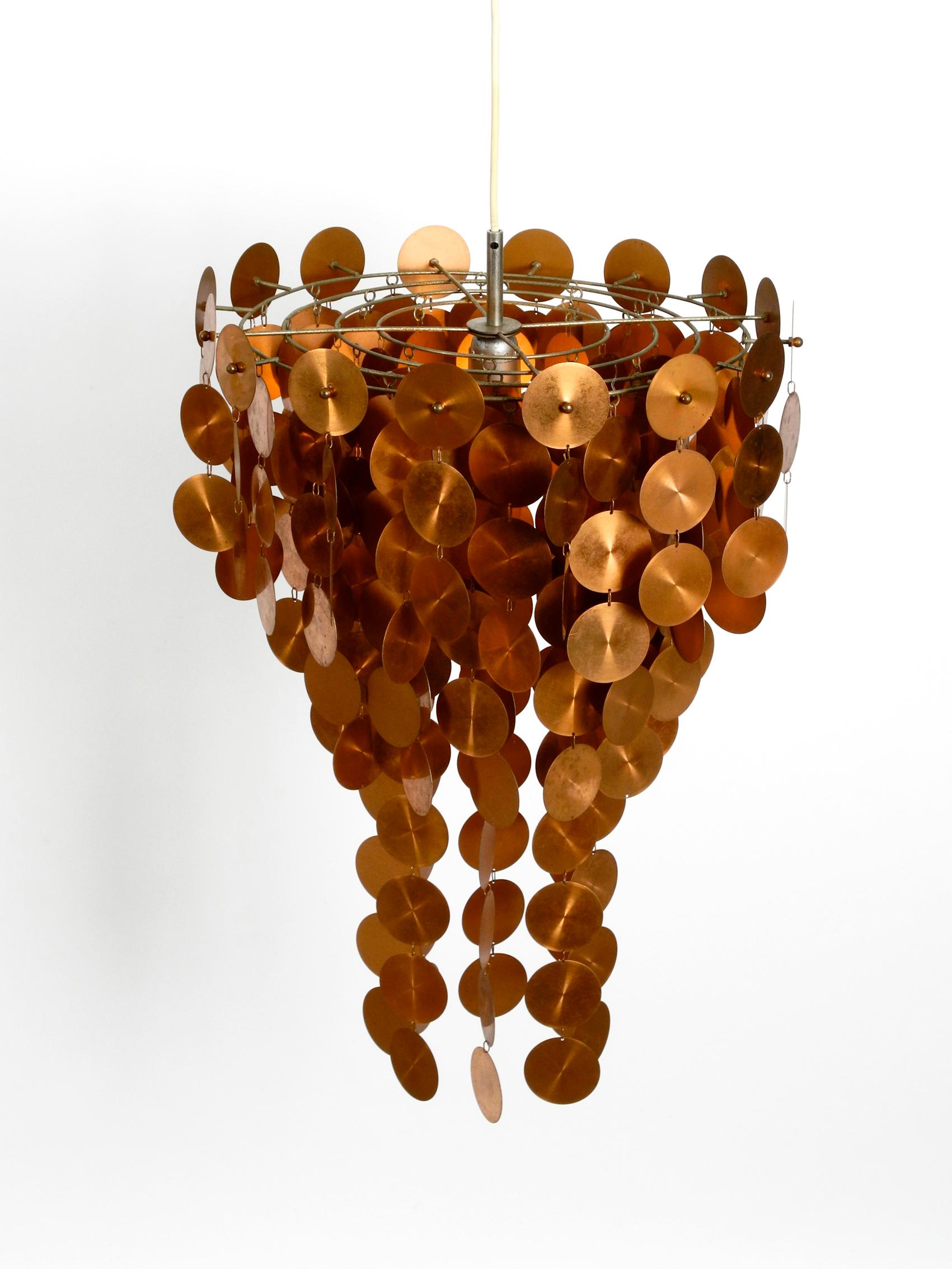 Space Age Stunning 1970s Pop Art Extra Large Lamp with Copper Discs Arranged as a Grape For Sale