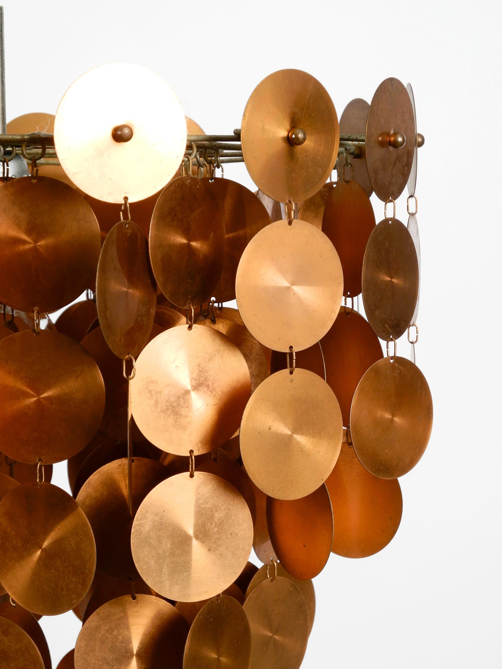 Mid-20th Century Stunning 1970s Pop Art Extra Large Lamp with Copper Discs Arranged as a Grape For Sale