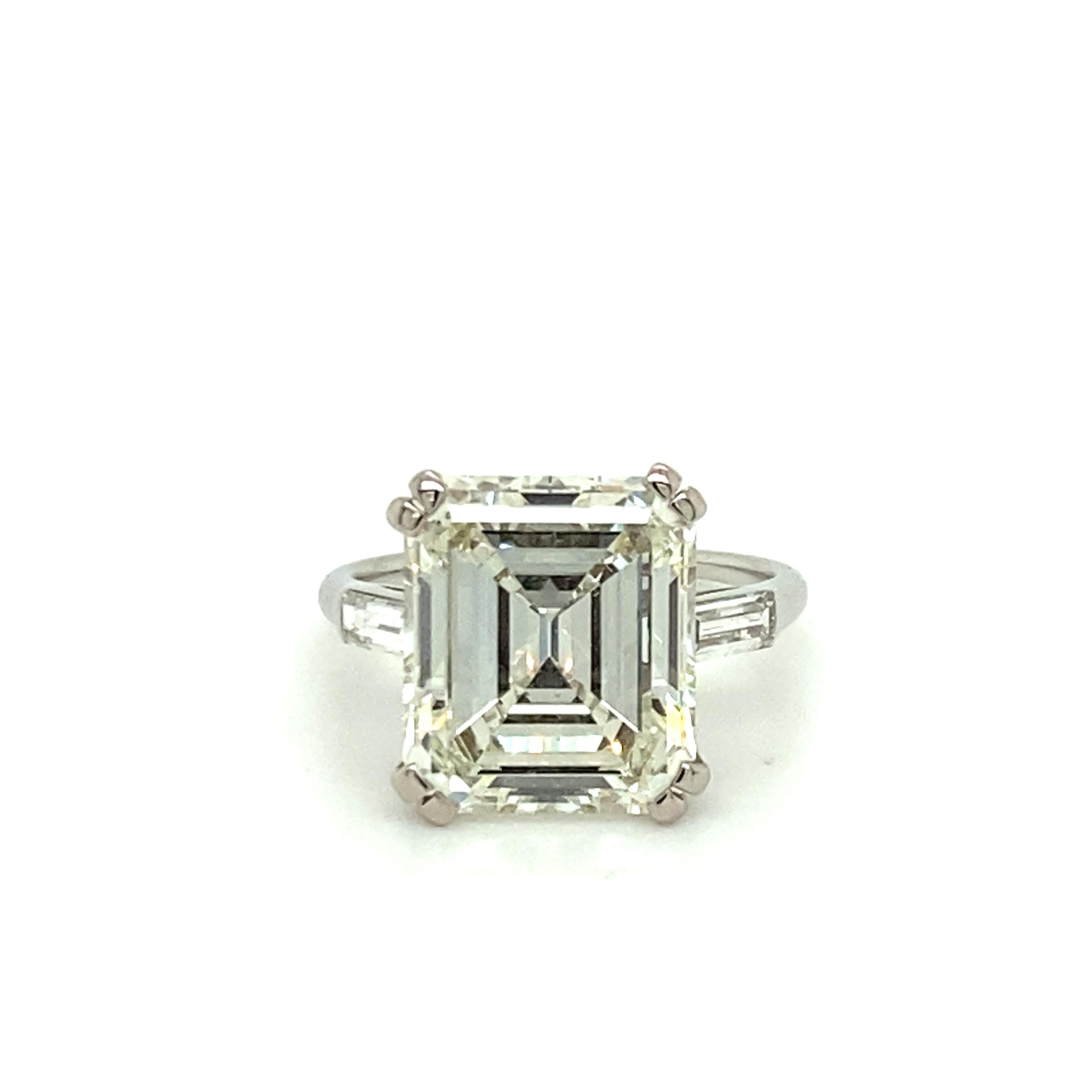 Modern Stunning 7.34 Ct GIA Certified Emerald-Cut Diamond Ring in Platinum 950