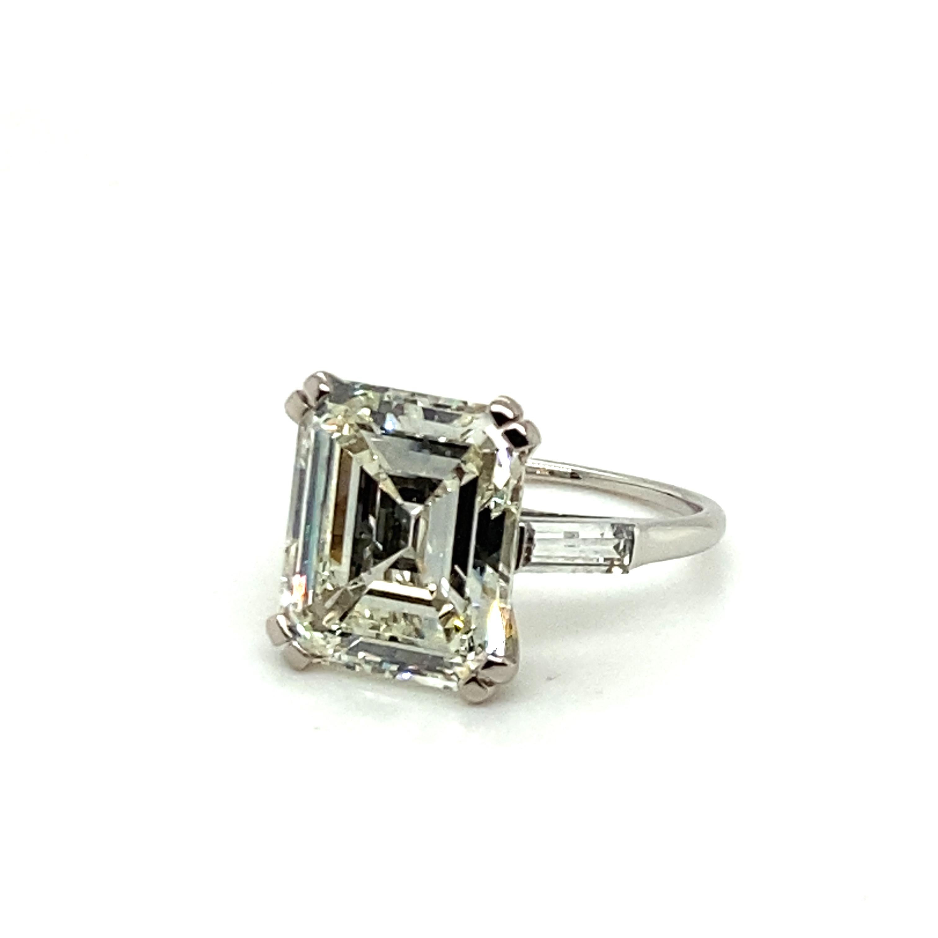 Emerald Cut Stunning 7.34 Ct GIA Certified Emerald-Cut Diamond Ring in Platinum 950