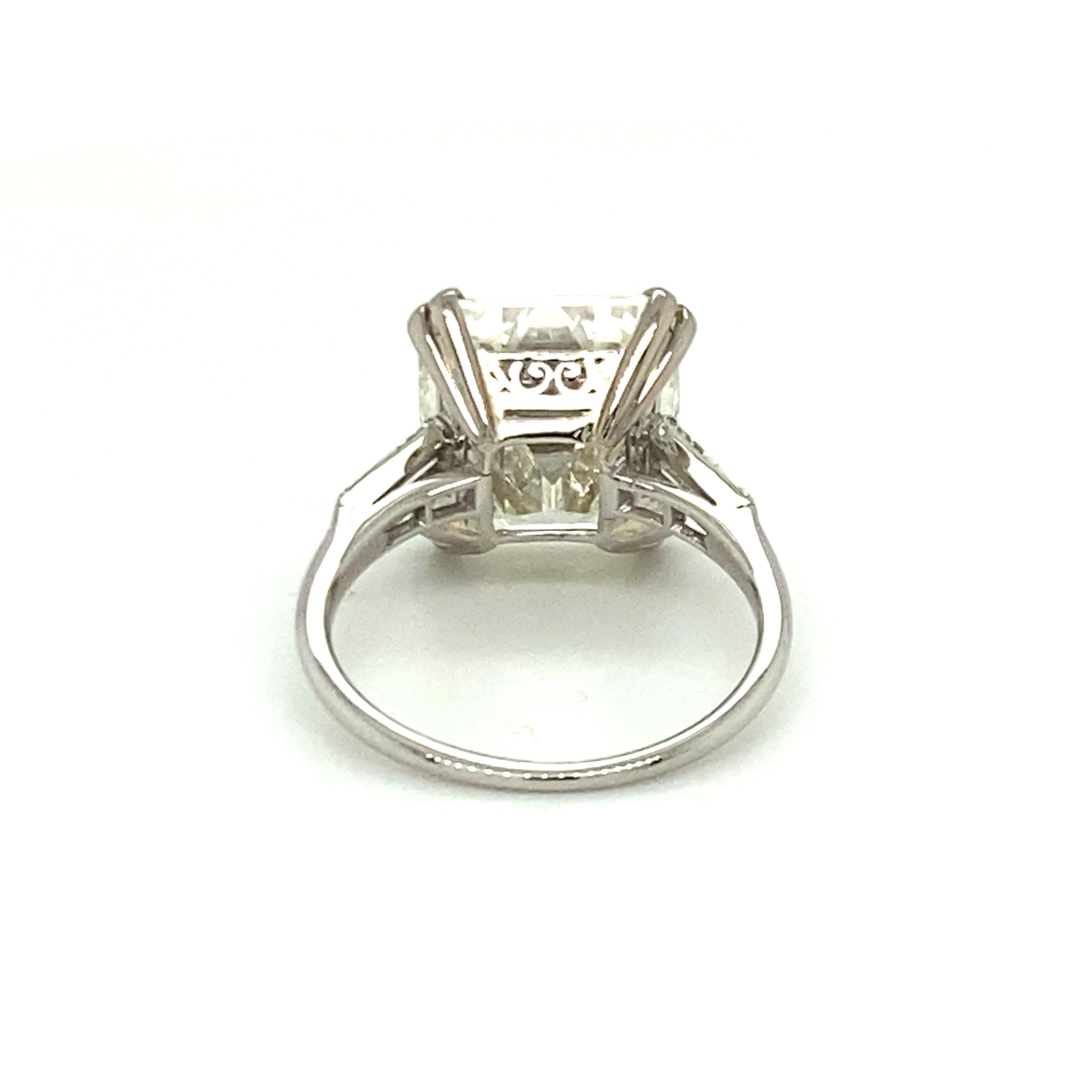 Stunning 7.34 Ct GIA Certified Emerald-Cut Diamond Ring in Platinum 950 1