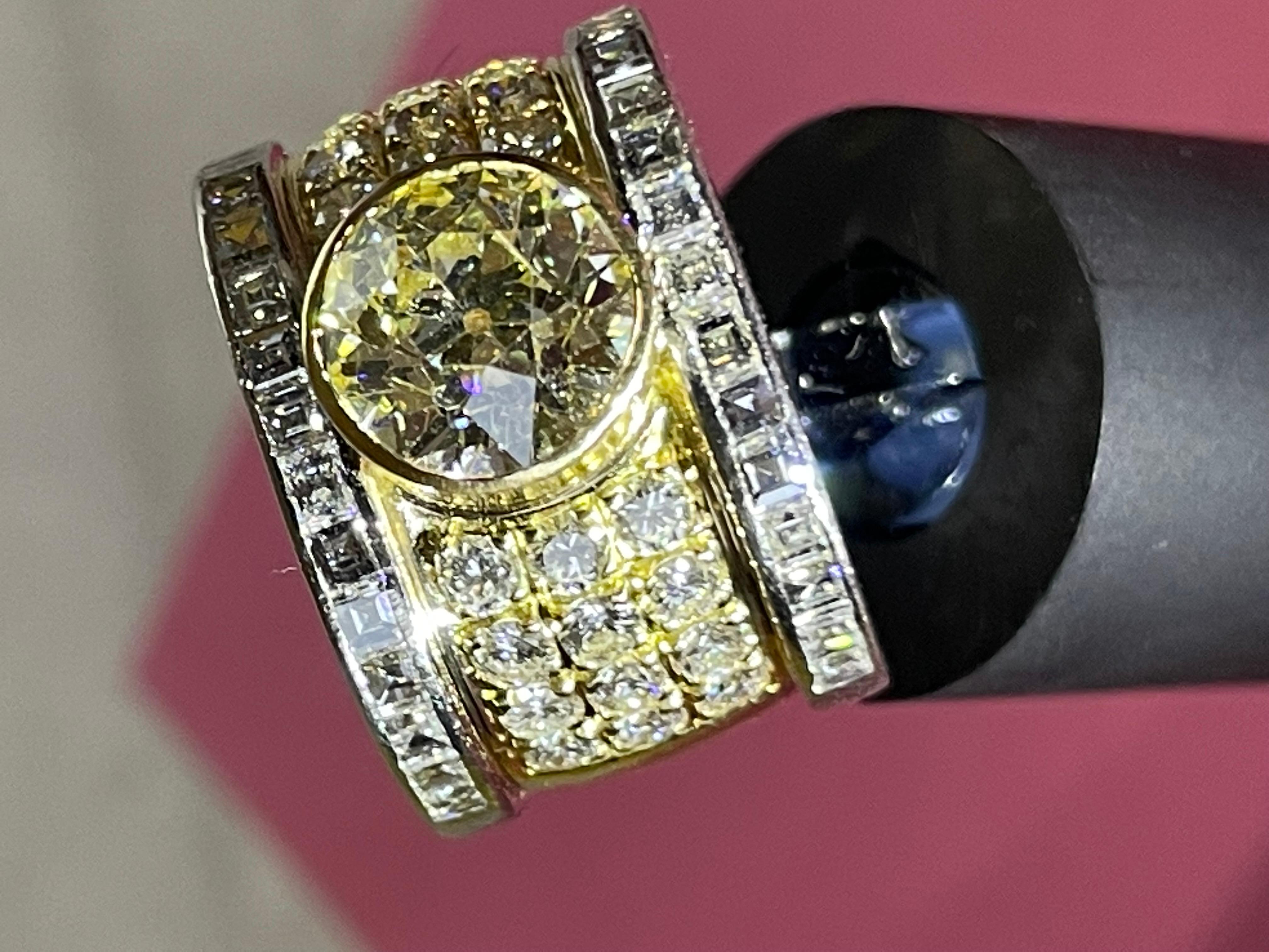 Women's Stunning 7 Carat Antique Old Cut Diamond Ring For Sale